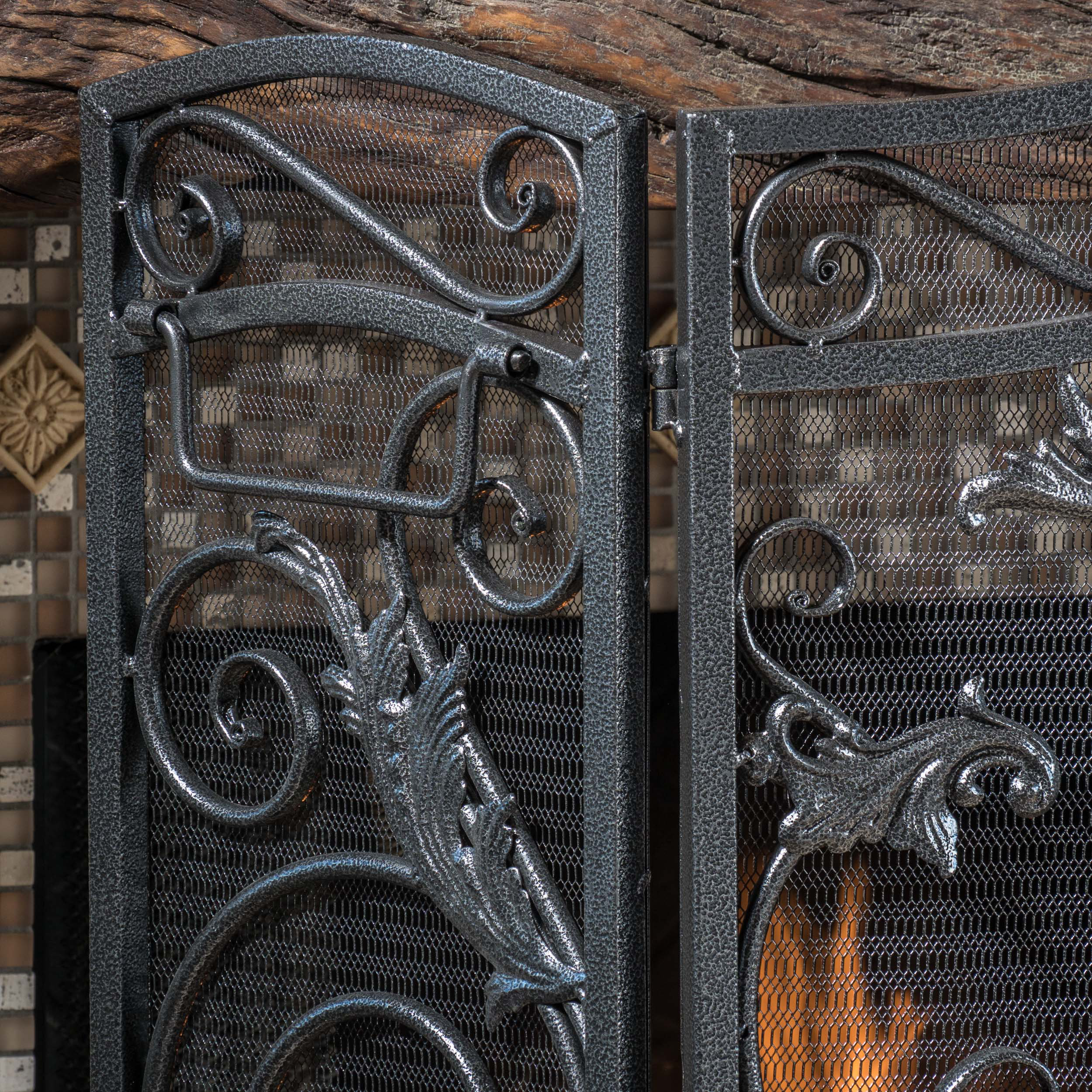 Home Loft Concepts Hayward 3 Panel Iron Fireplace Screen & Reviews
