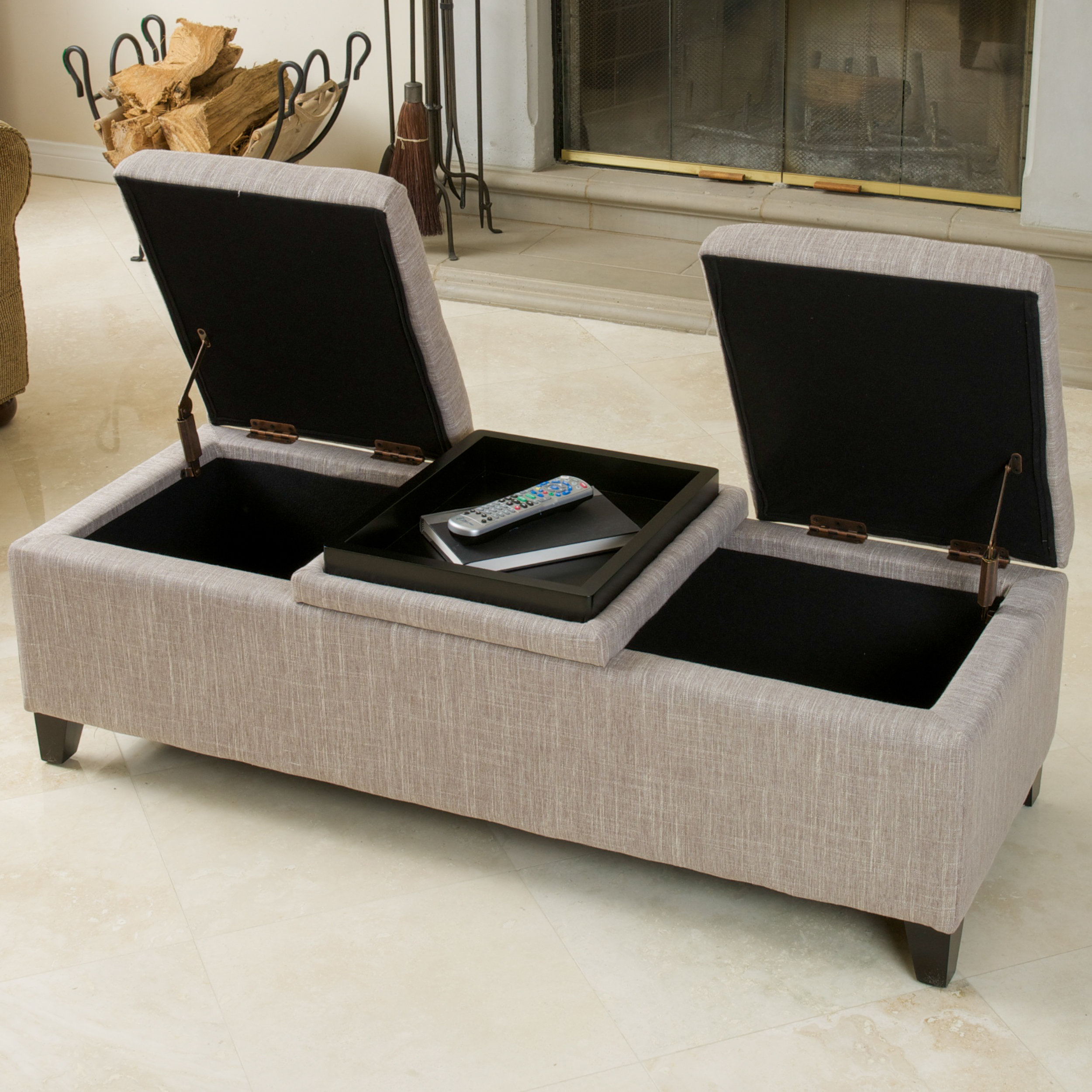 Home Loft Concepts Henderson Upholstered Fabric Storage Ottoman