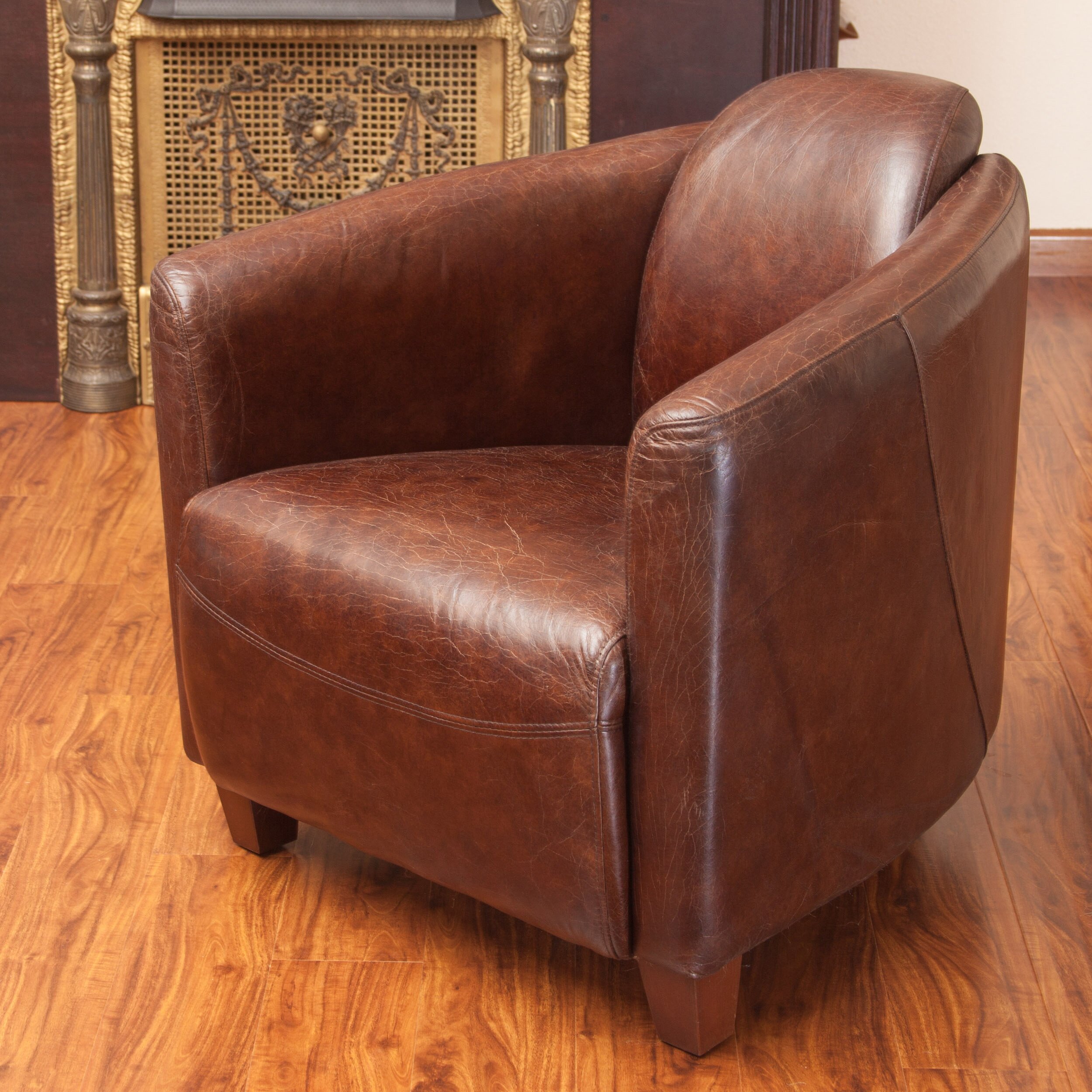 Home Loft Concepts McPherson Leather Club Chair Reviews Wayfair