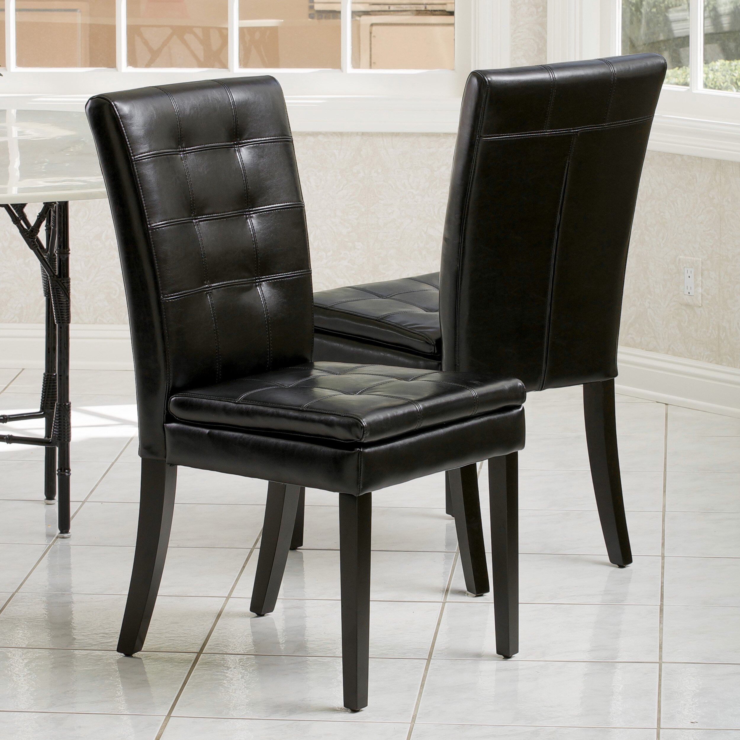 Andover Mills Mayme Leather Parsons Chair & Reviews | Wayfair