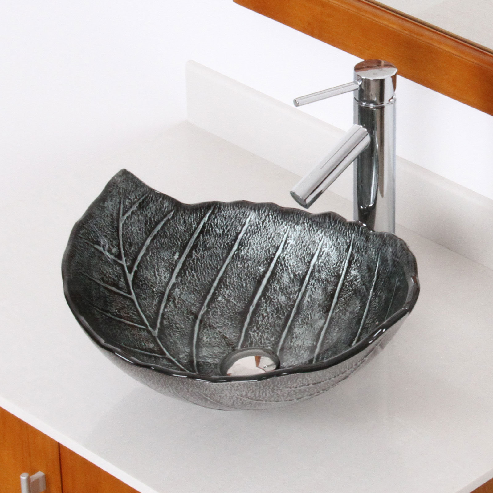 Elite Hot Melted and Hand Painted Winter Leaf Shaped Bowl Vessel Bathroom Sink & Reviews Wayfair