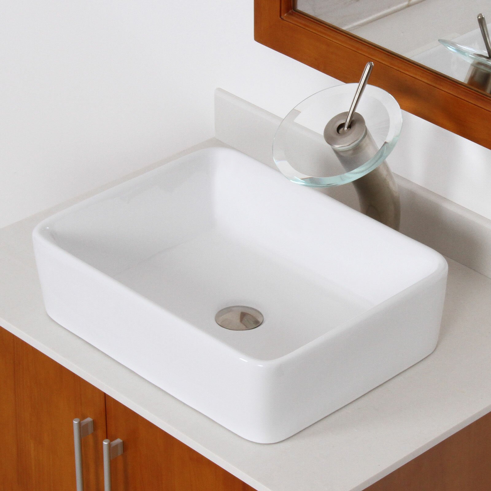 Elite Ceramic Rectangular Vessel Bathroom Sink & Reviews ...