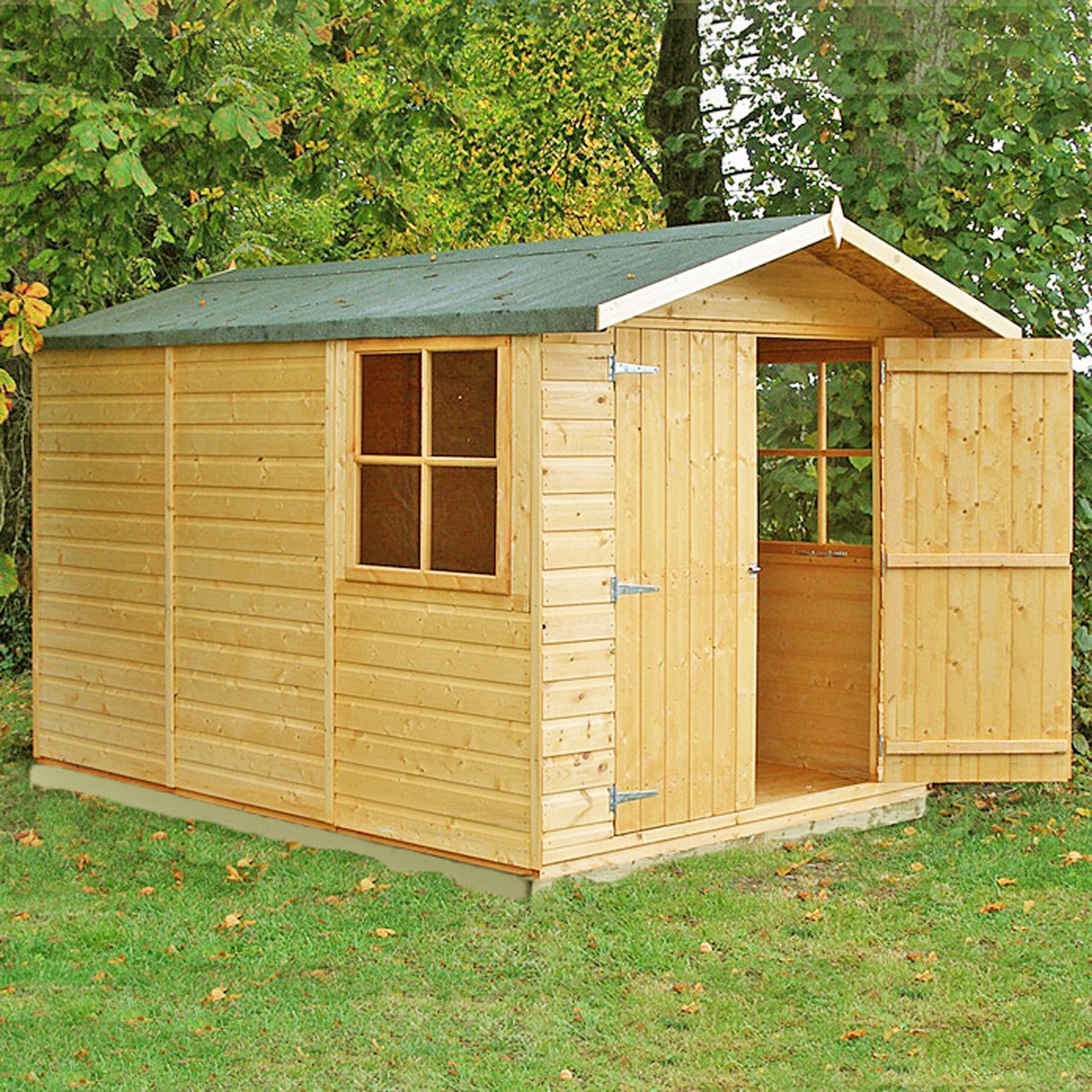 dCor design Pracchia 7 x 10 Wooden Storage Shed | Wayfair UK