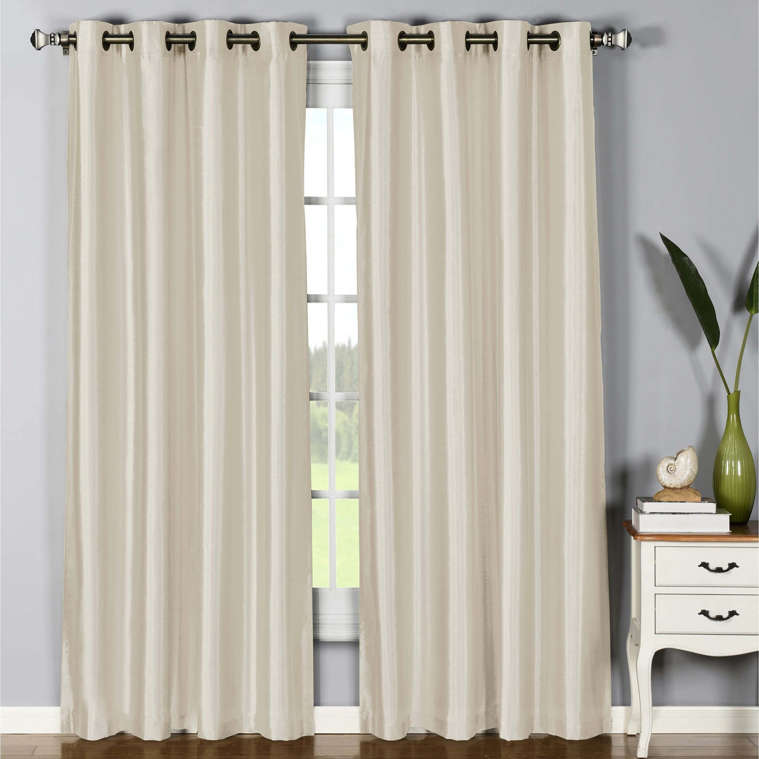 Window Elements Jane Faux Silk Curtain Panels & Reviews | Wayfair