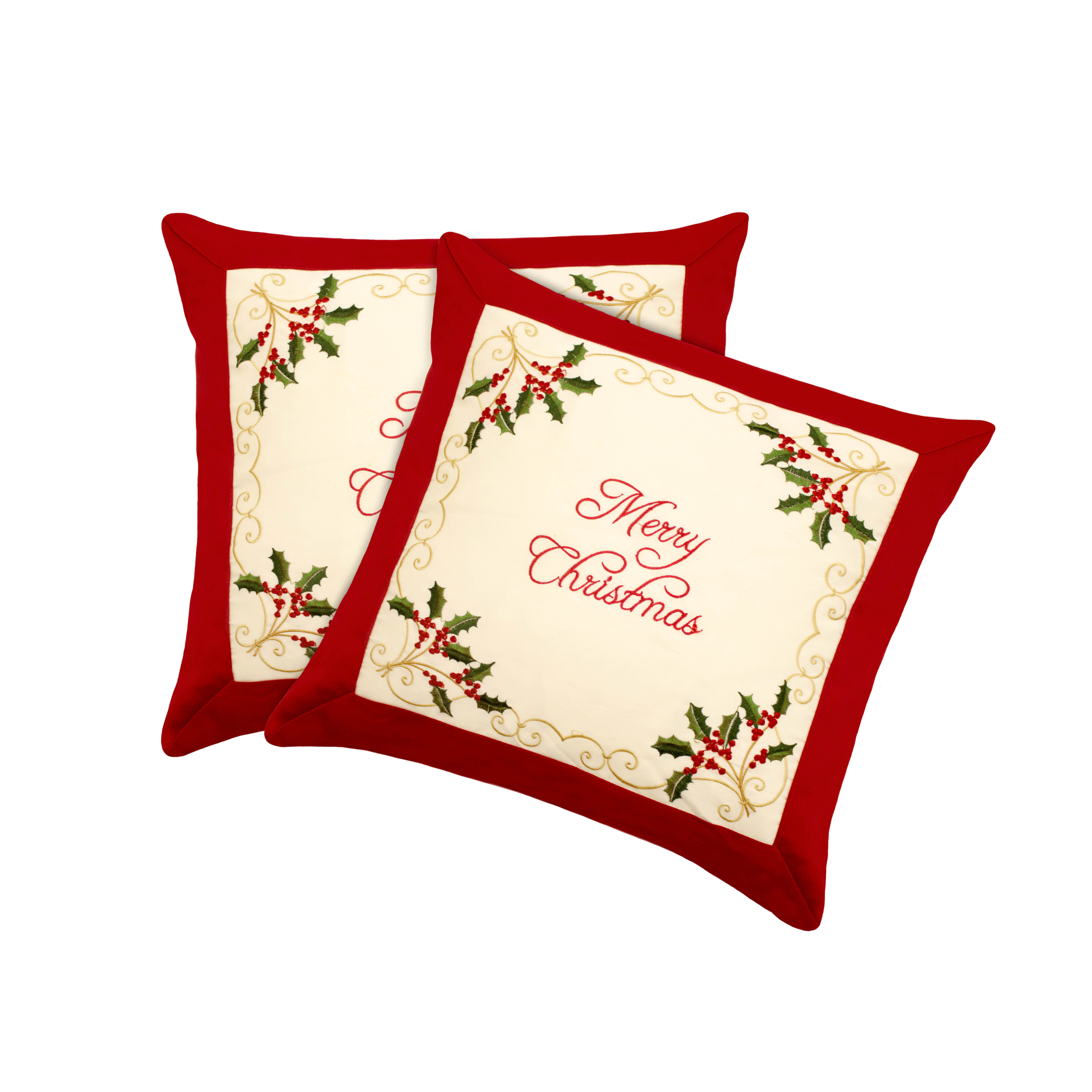 Window Elements Holiday Merry Christmas Embroidered Throw Pillow Cover & Reviews Wayfair