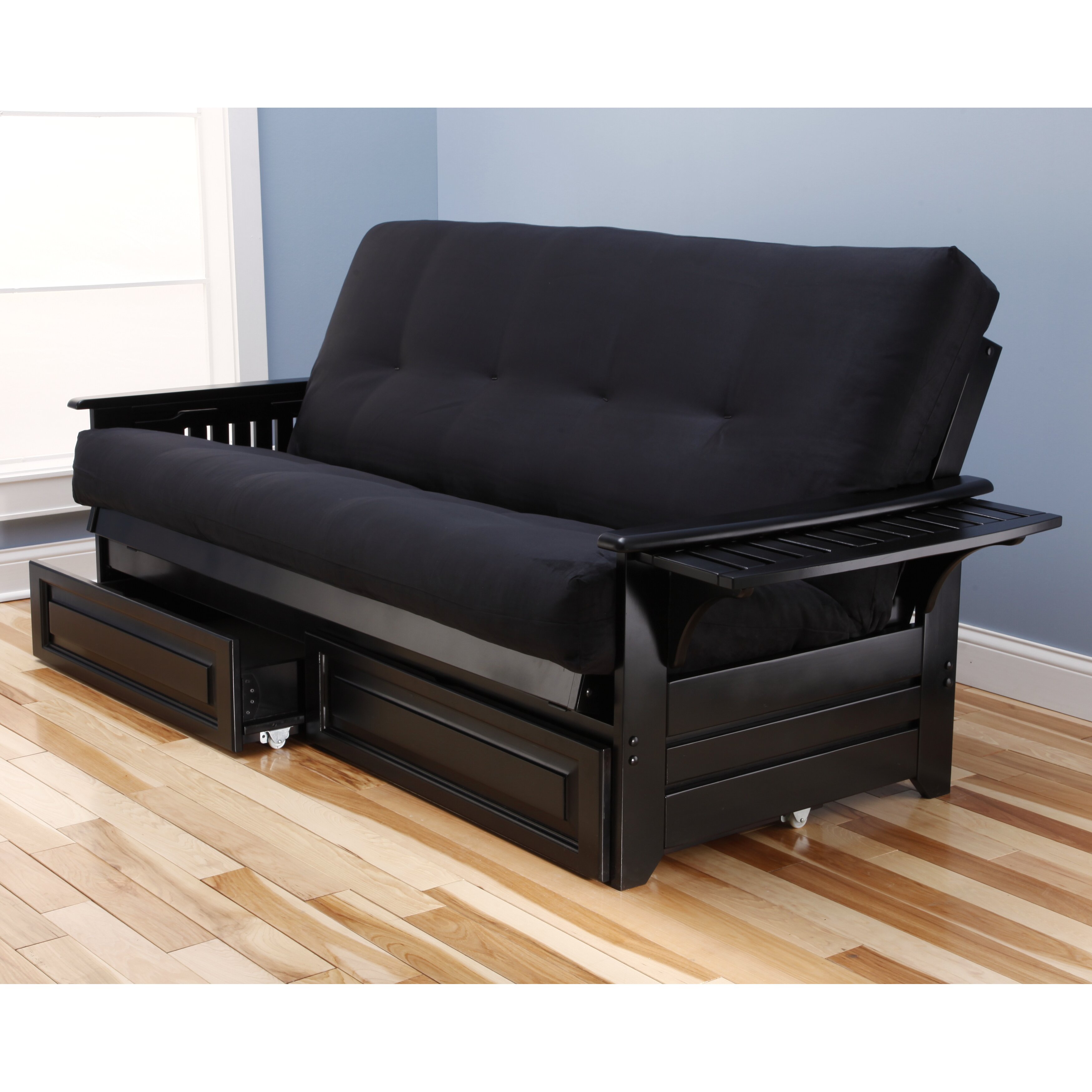 Kodiak Furniture Phoenix Suede Storage Drawers Futon And Mattress ...