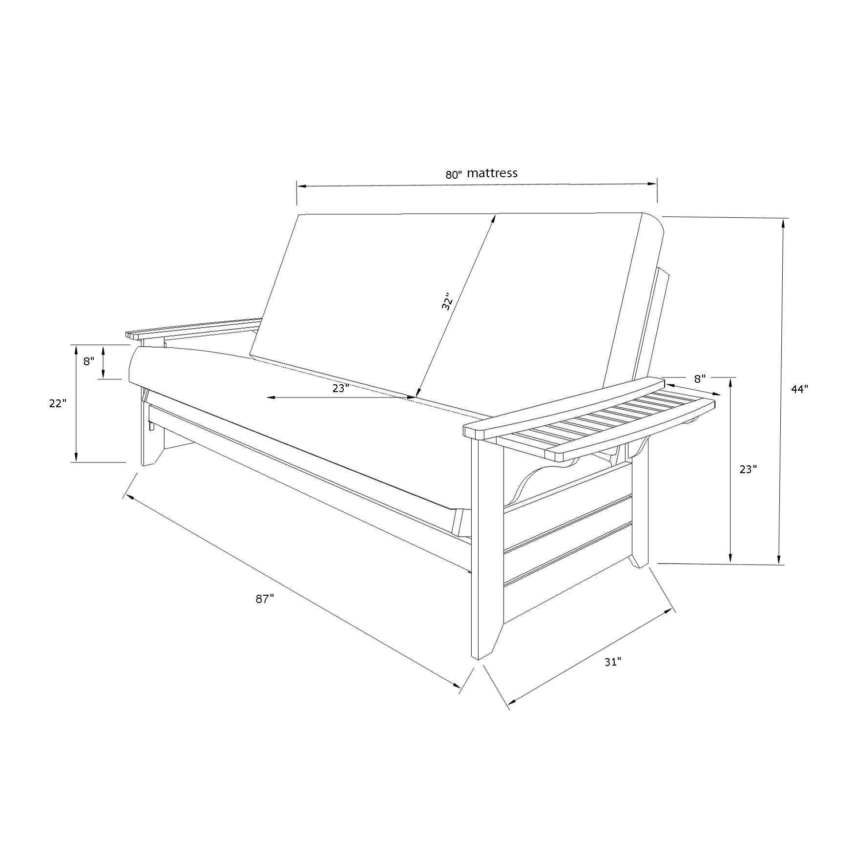 Kodiak Furniture Phoenix Queen Futon Frame & Reviews Wayfair
