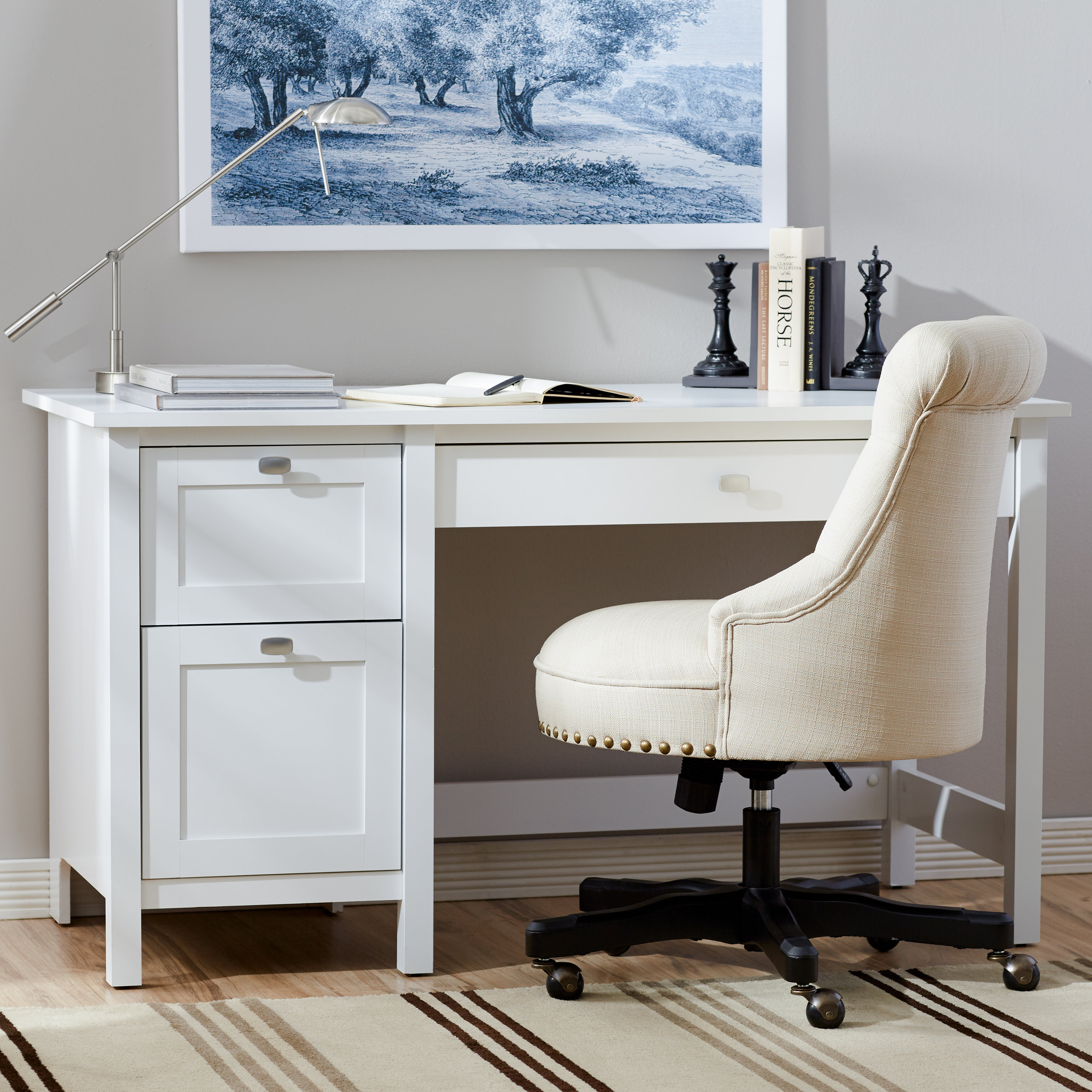 Three Posts Ackerson Pedestal Computer Desk & Reviews Wayfair