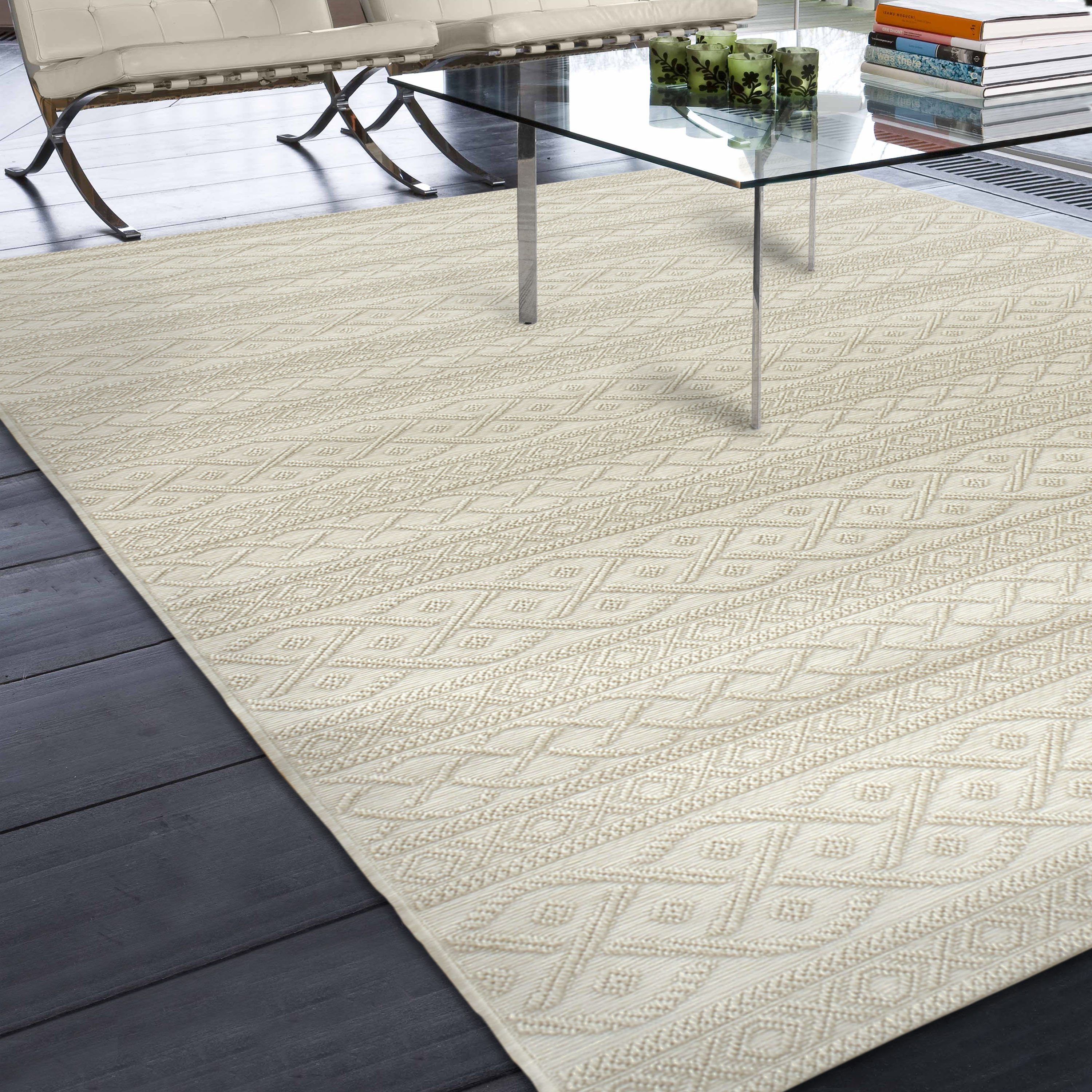Three Posts Acton Ivory Indoor/Outdoor Area Rug & Reviews Wayfair