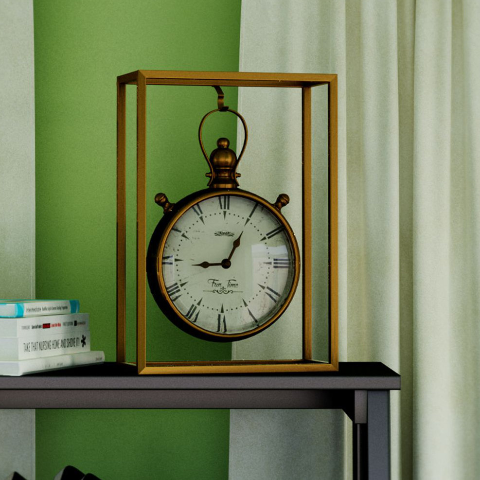 Three Posts Metal Table Clock & Reviews Wayfair