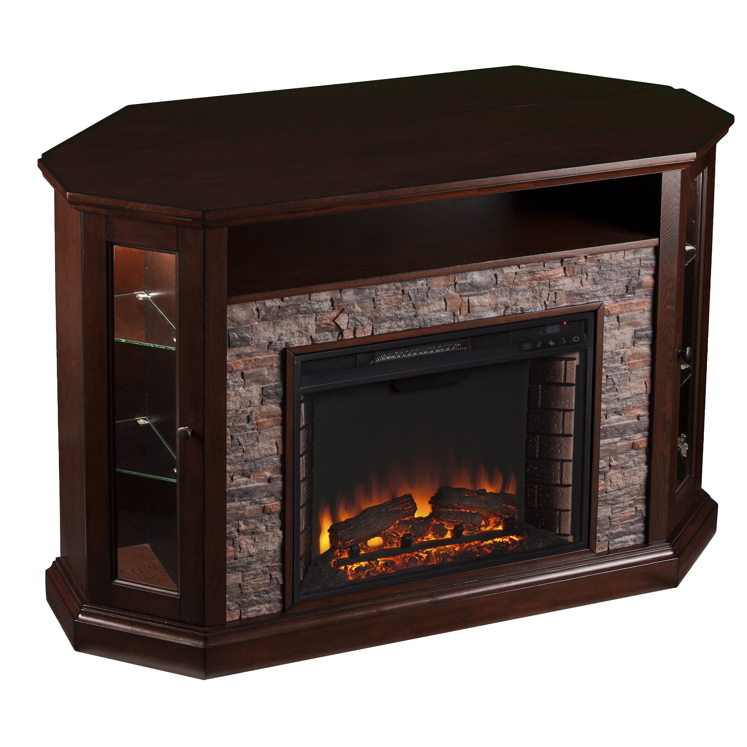 Three Posts Brickstone Corner Convertible Electric Fireplace & Reviews