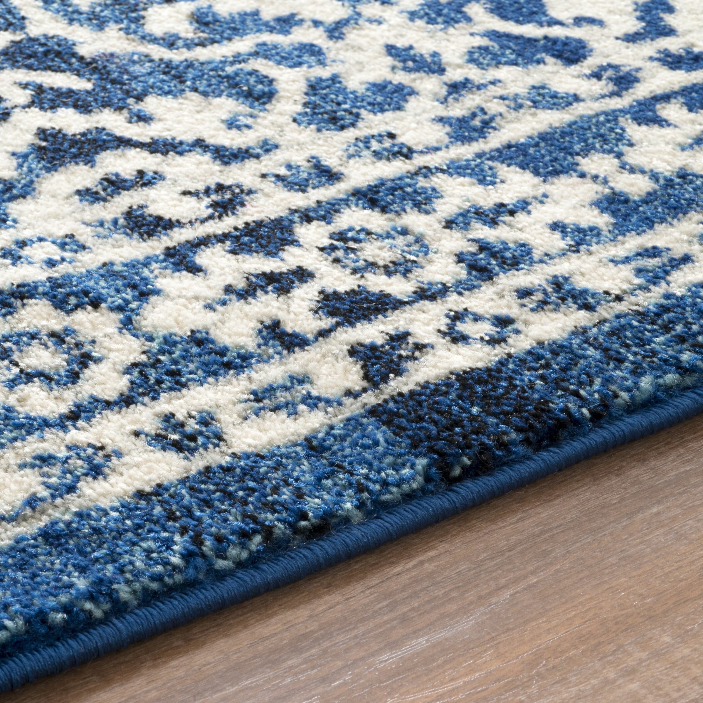 Three Posts Plumville Dark Blue Area Rug & Reviews | Wayfair