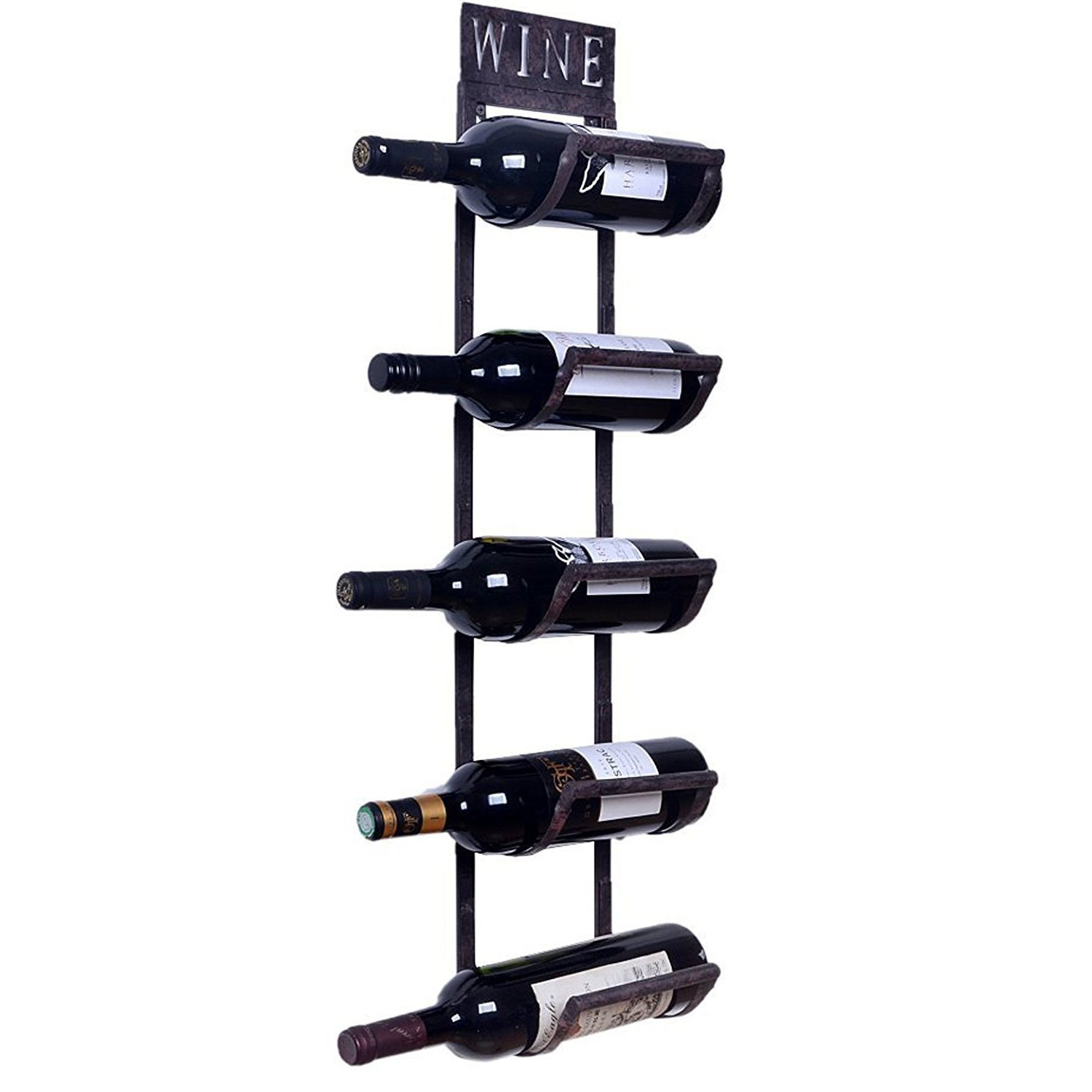 Welland Industries LLC 5 Bottle Wall Mounted Wine Rack & Reviews Wayfair