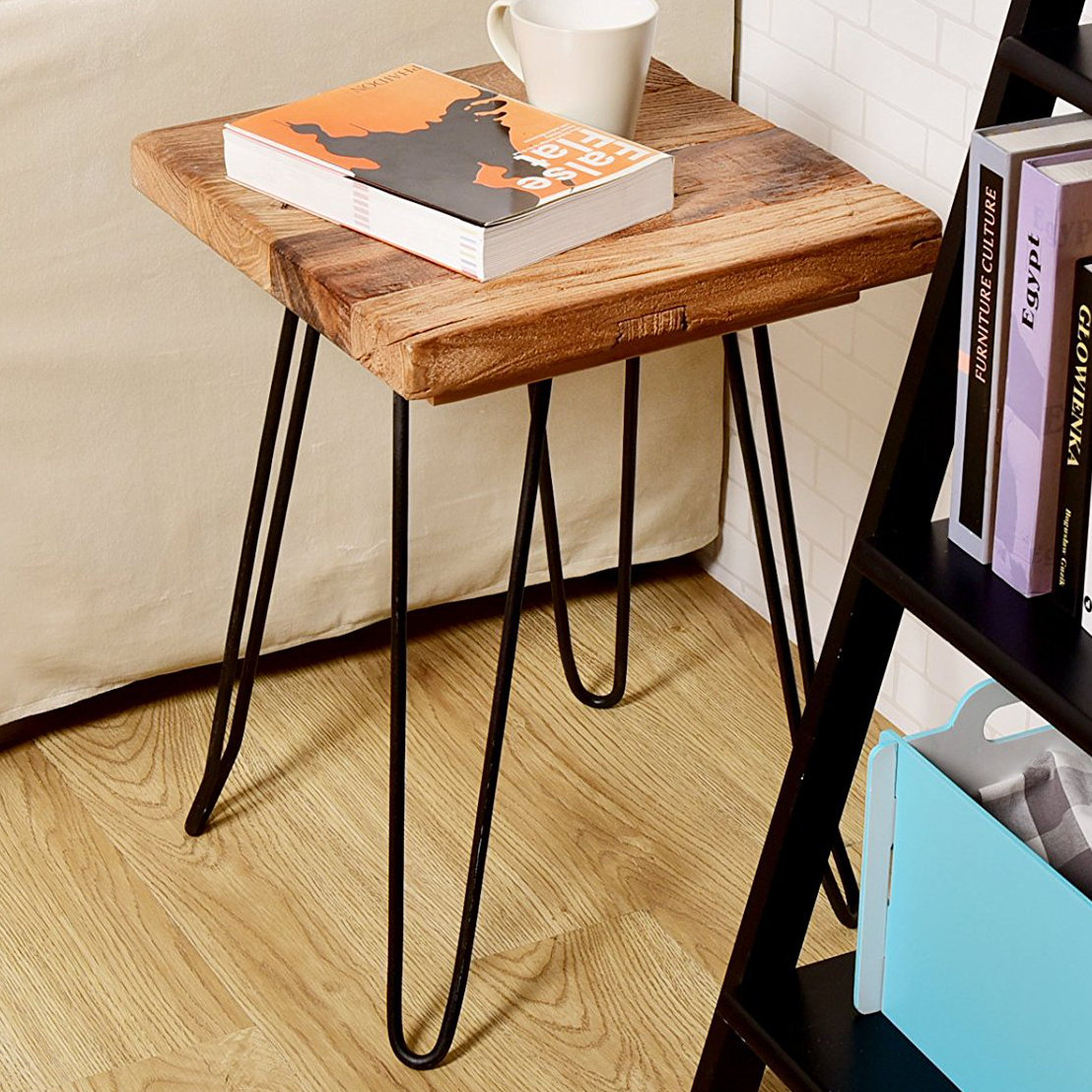 Welland Industries LLC Square Old Elm Wood End Table & Reviews Wayfair