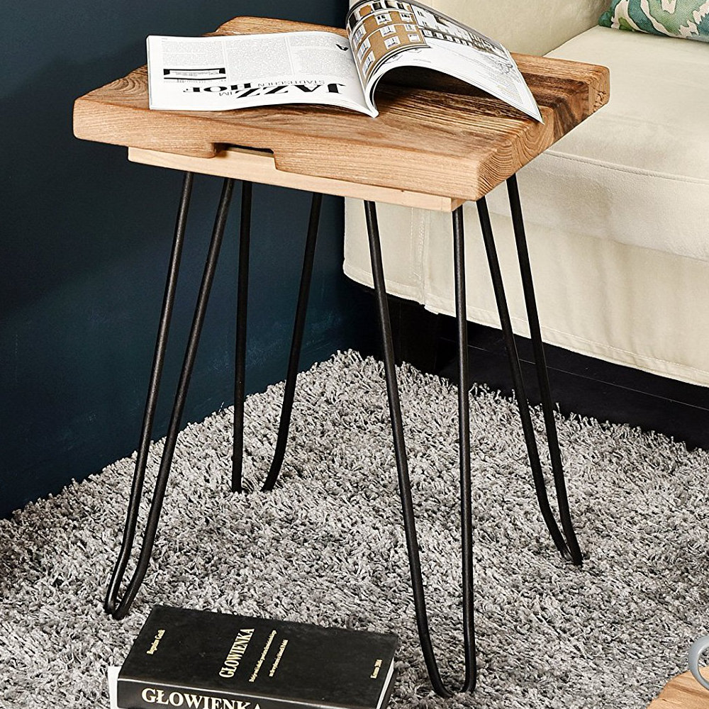 Welland Industries LLC Square Old Elm Wood End Table & Reviews Wayfair