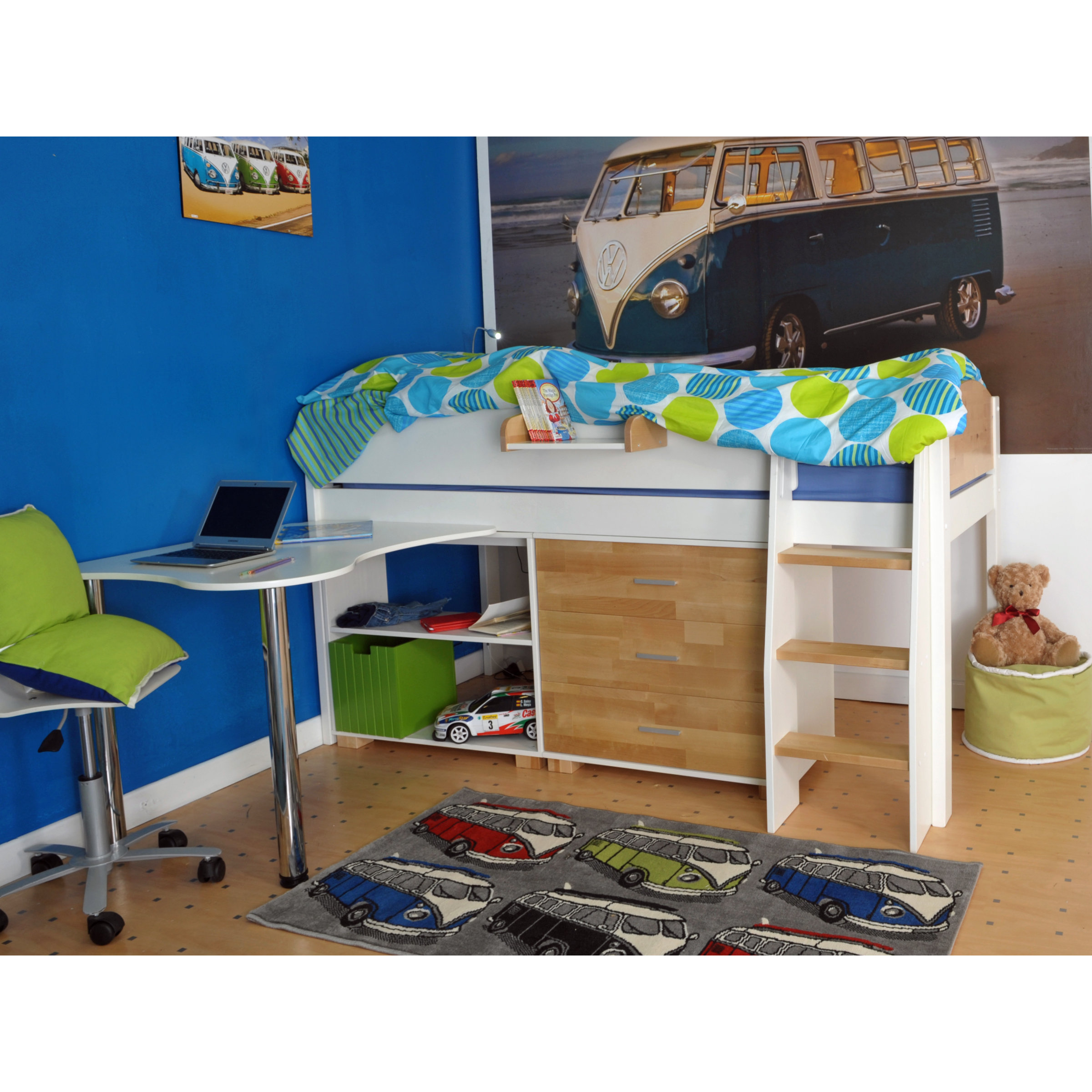 Wrigglebox Norfolk Mid Sleeper Bed with Storage Wayfair UK