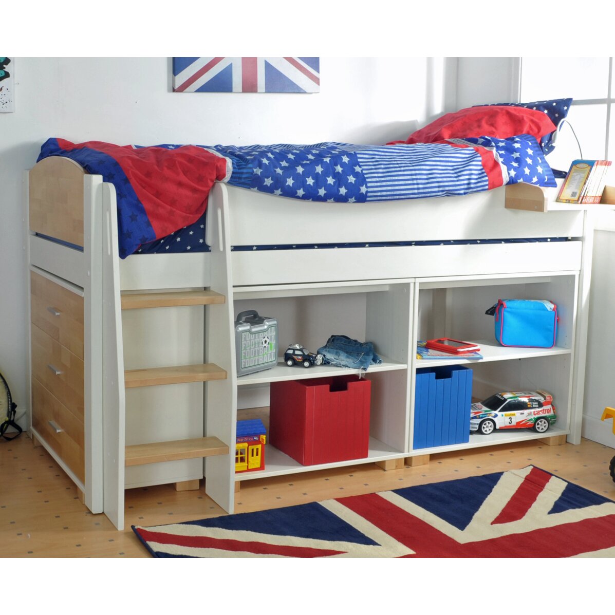 Wrigglebox Norfolk Single High Sleeper Bed with Storage | Wayfair UK