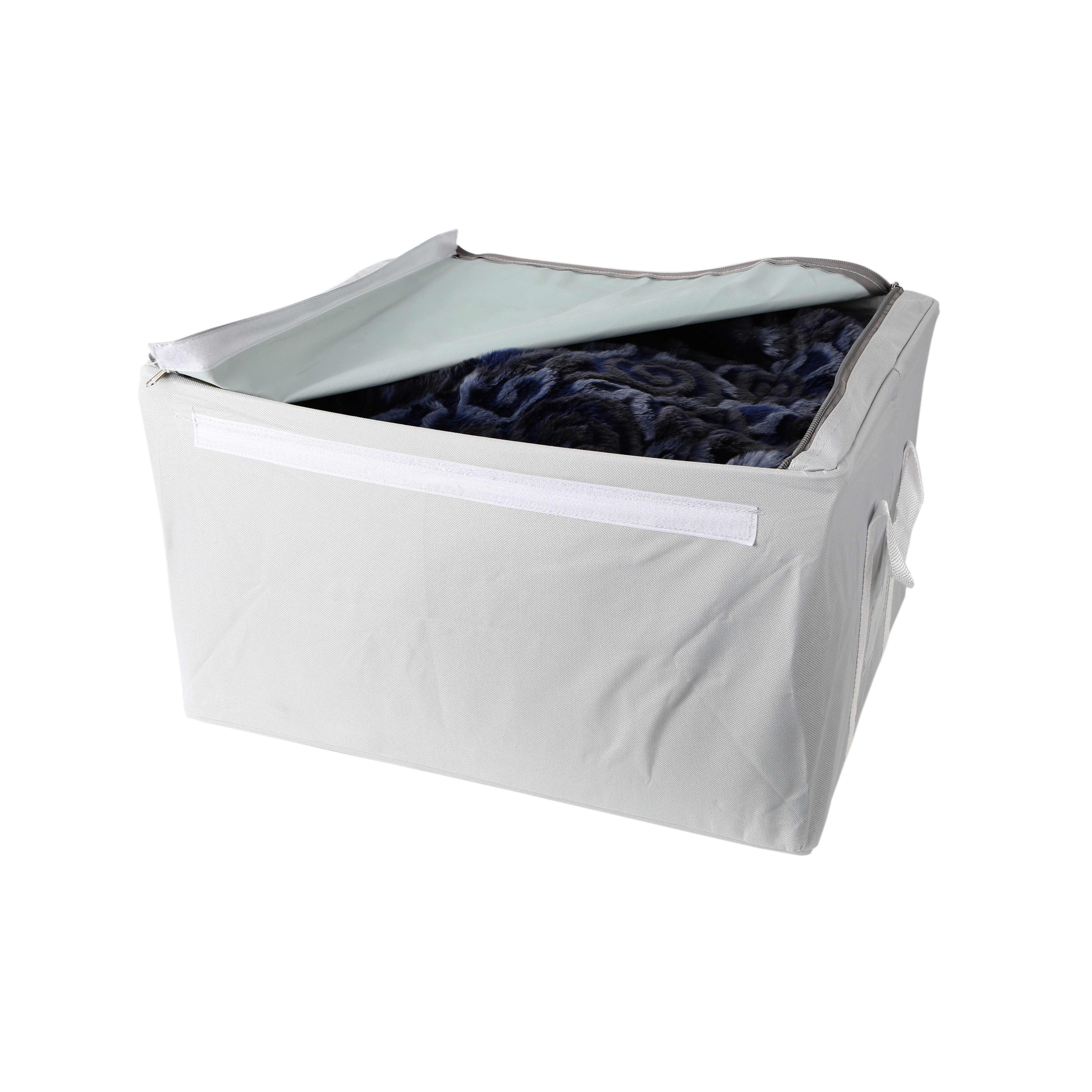 All Home Folding Storage Box with Handles in Grey/White & Reviews