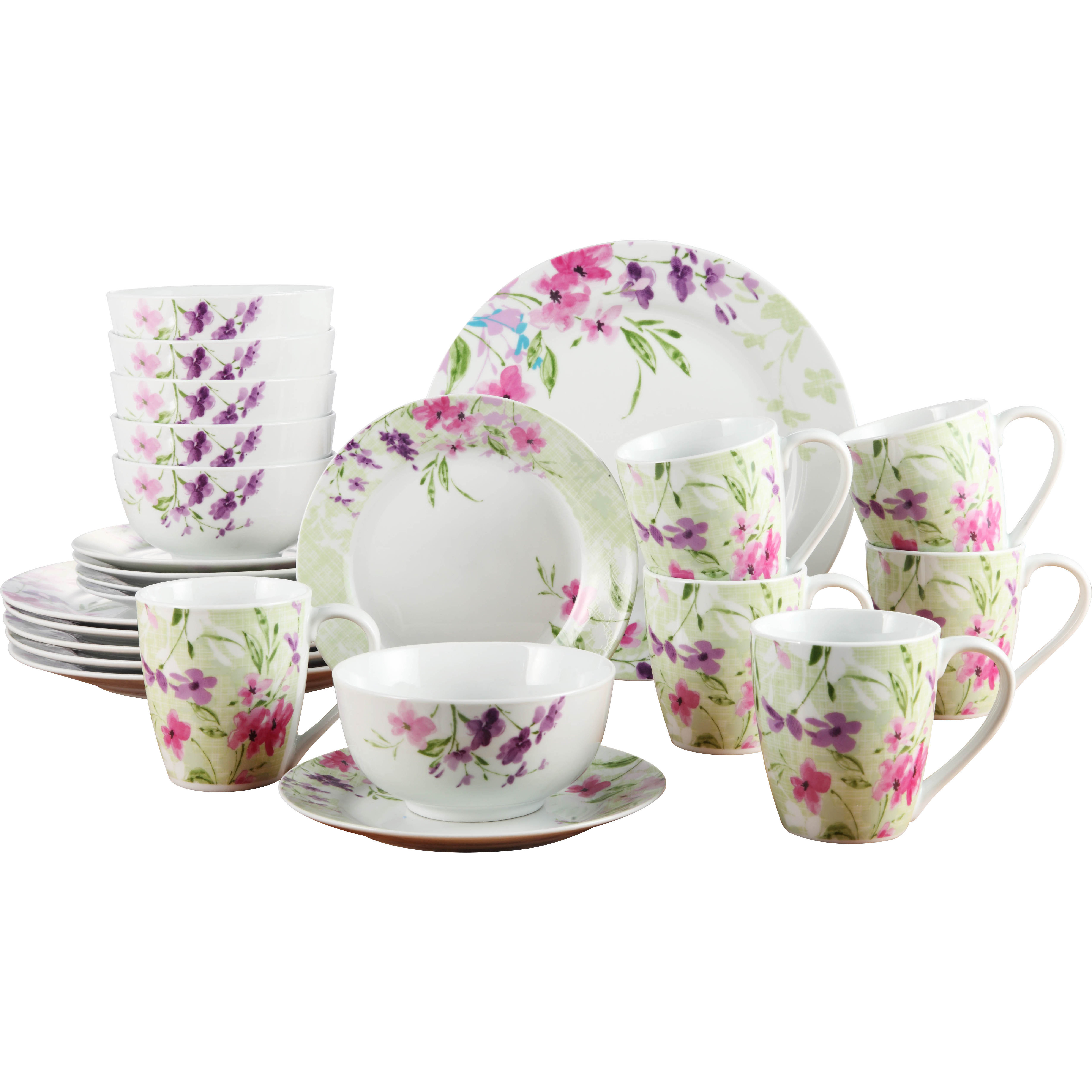 House Additions Porcelain 24 Piece Dinnerware Set & Reviews Wayfair UK
