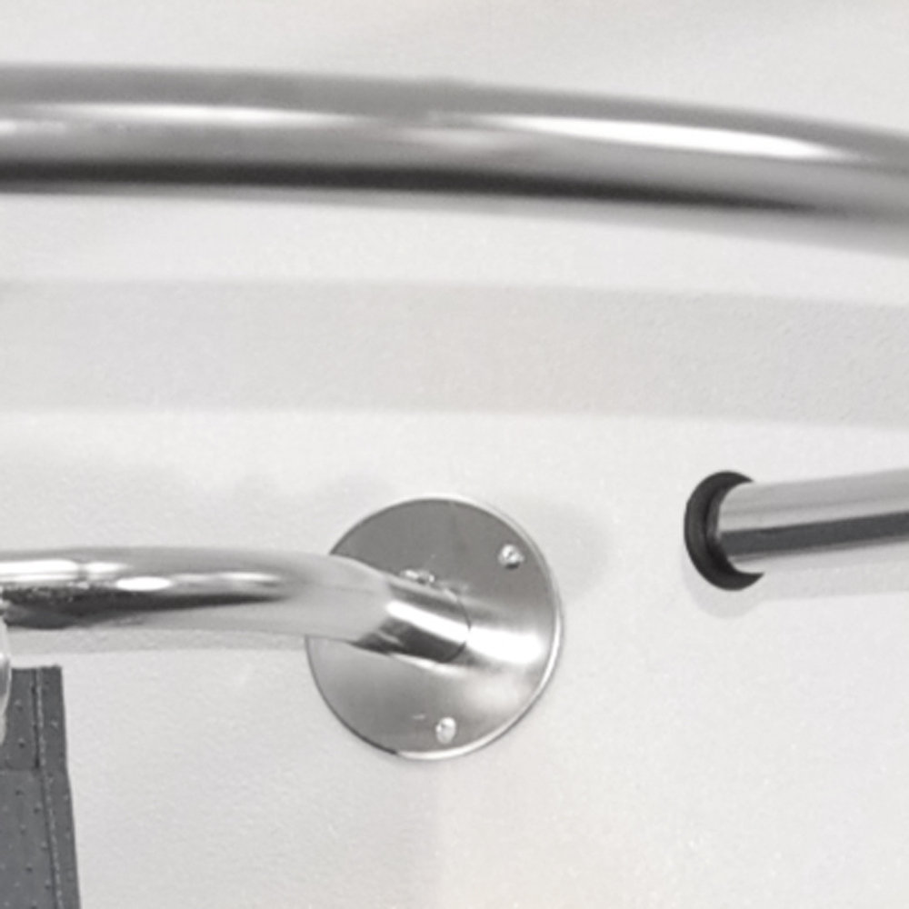 House Additions 76cm Circle Fixed Shower Curtain Rail & Ring Set