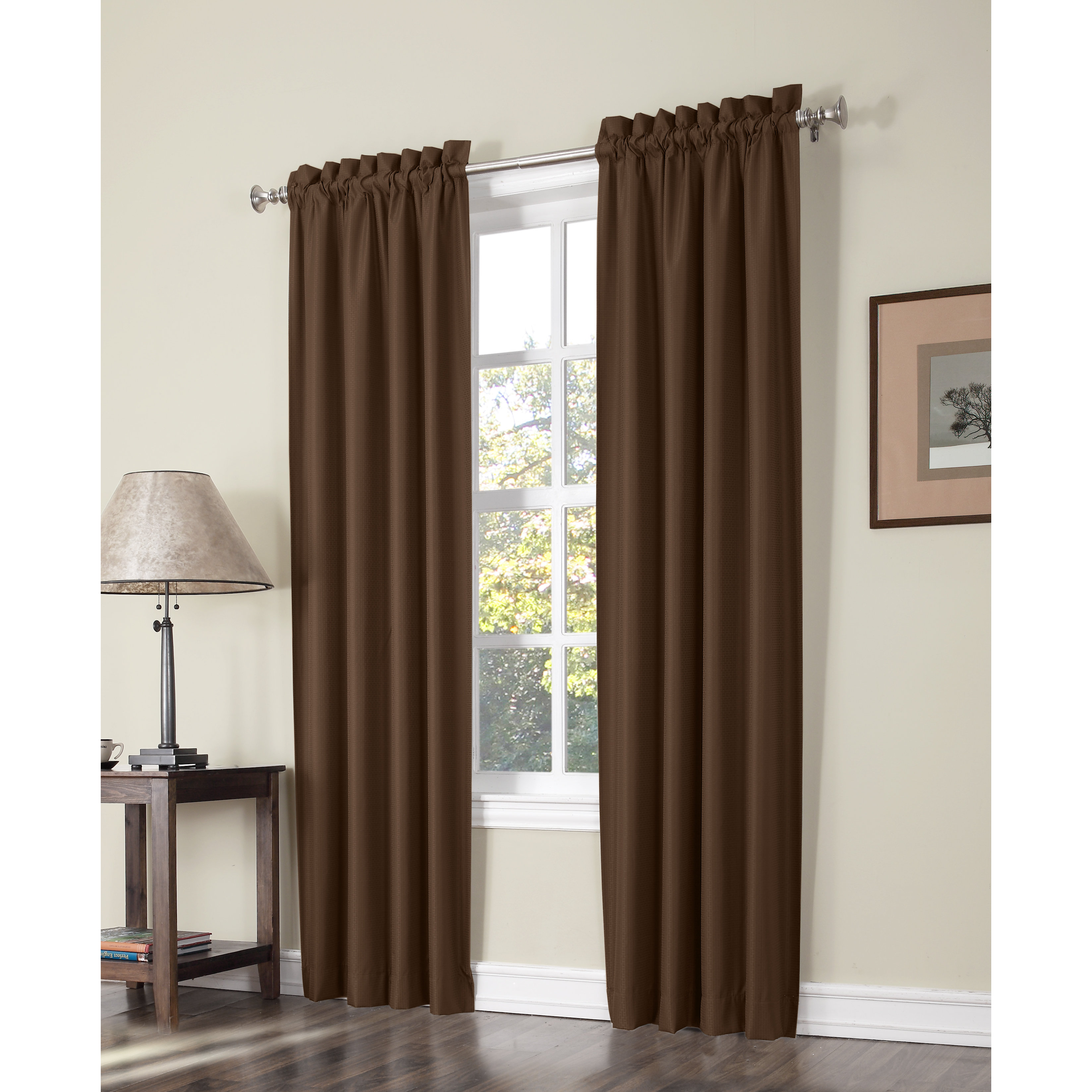 Sun Zero Plainfield Thermal Lined Rod Pocket Curtain Panel Pair