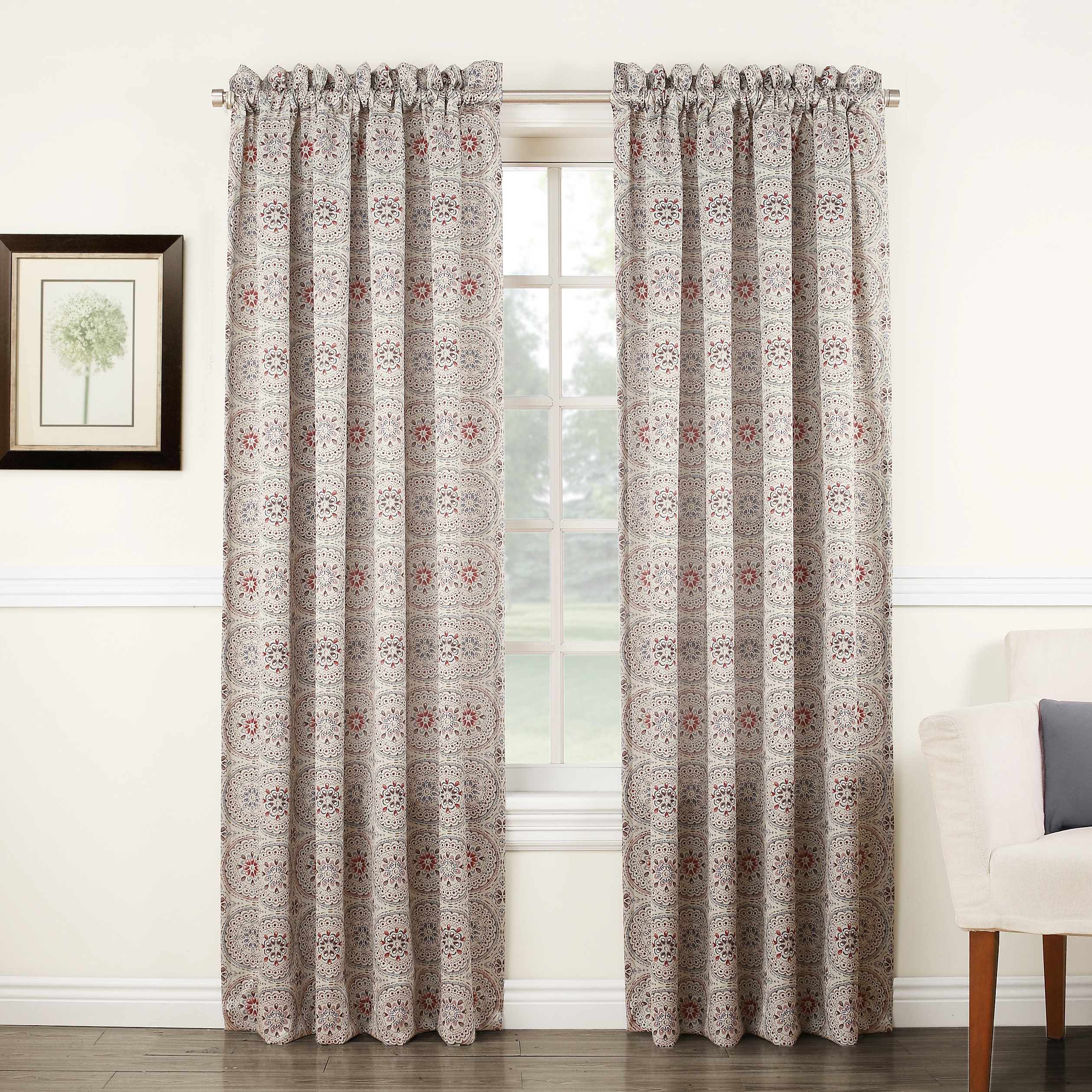 Sun Zero Bailey Medallion Print Rod Pocket Single Curtain Panel Wayfair