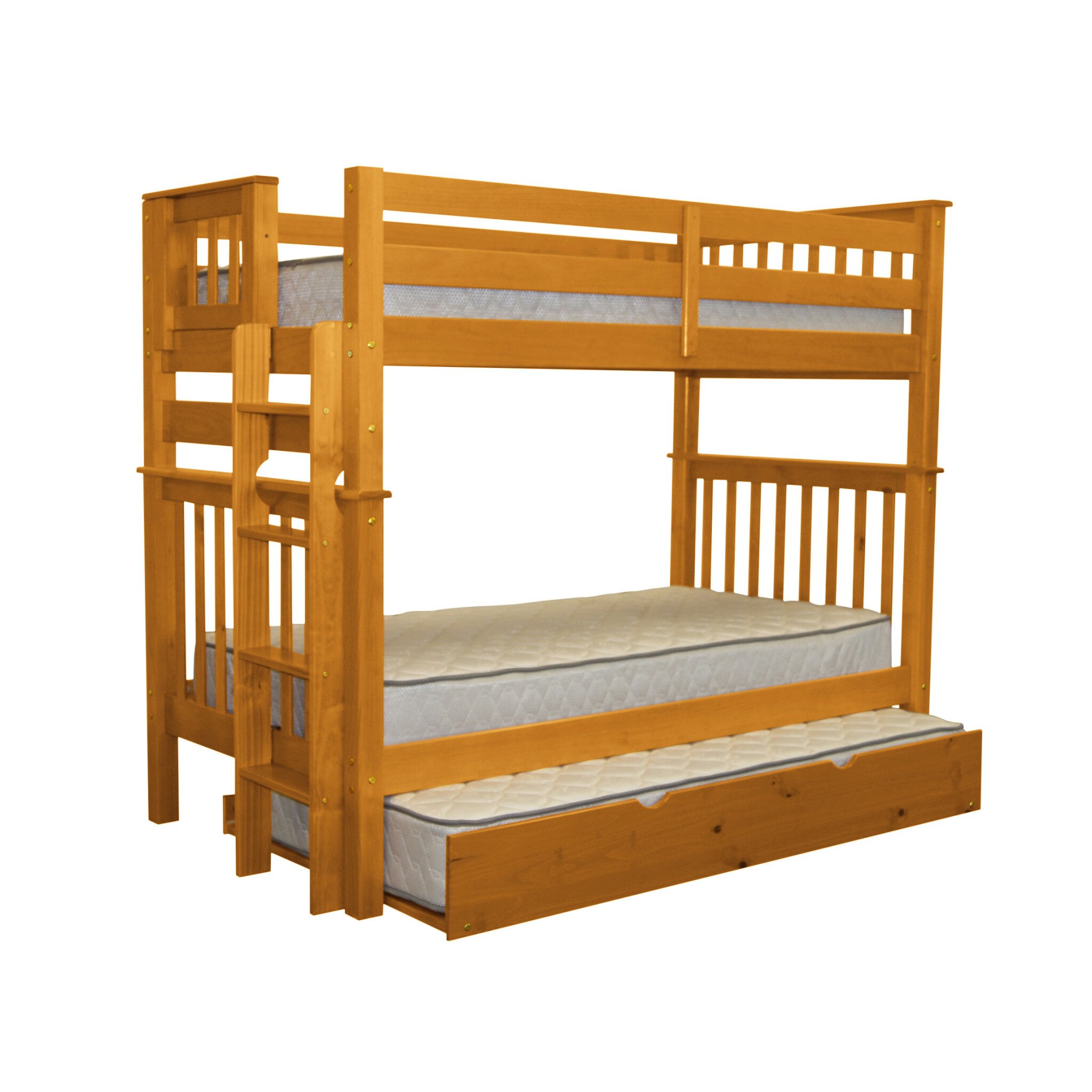 Bedz King Mission Twin over Twin Bunk Bed with Trundle & Reviews | Wayfair