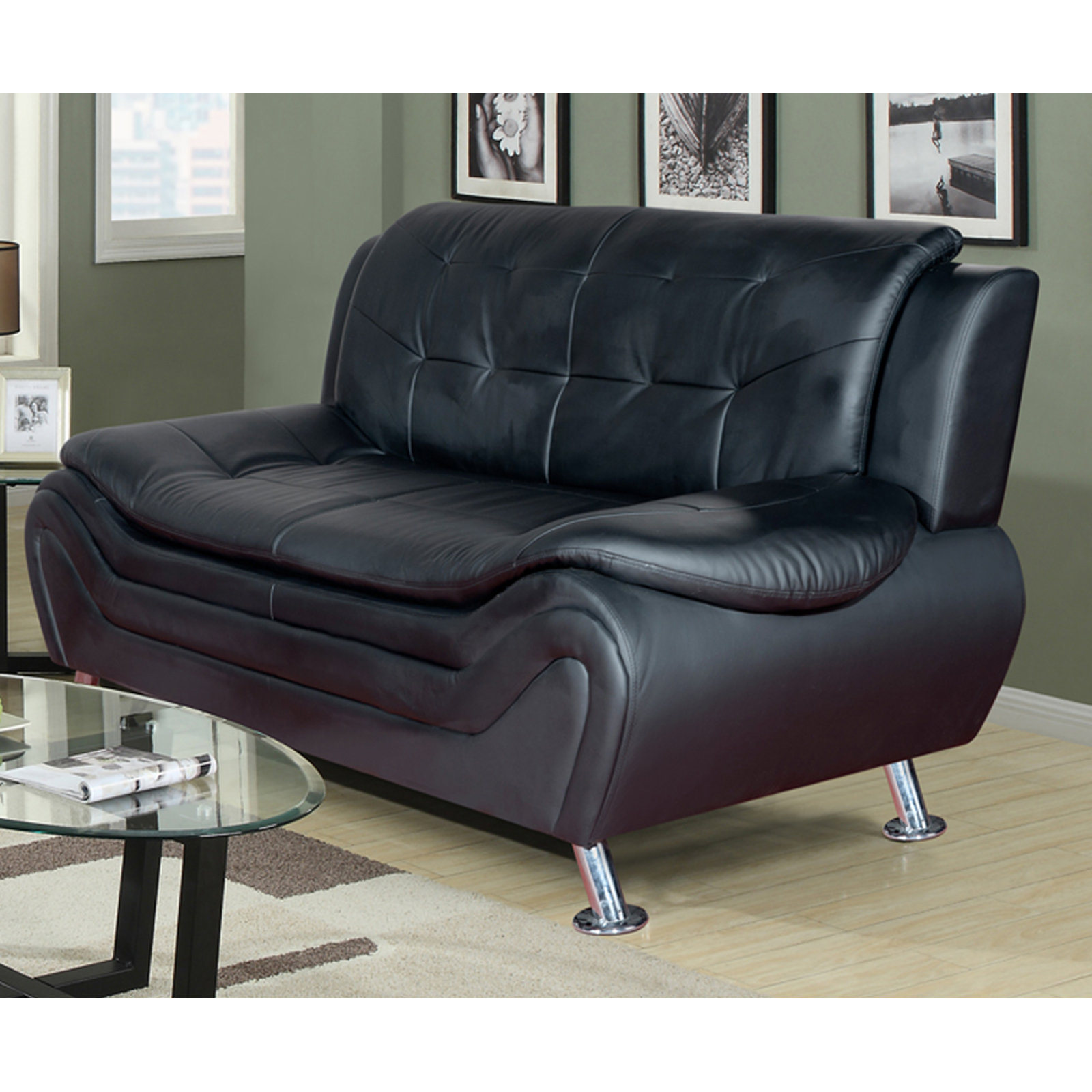 Beverly Fine Furniture Linda Leather Sofa & Reviews Wayfair