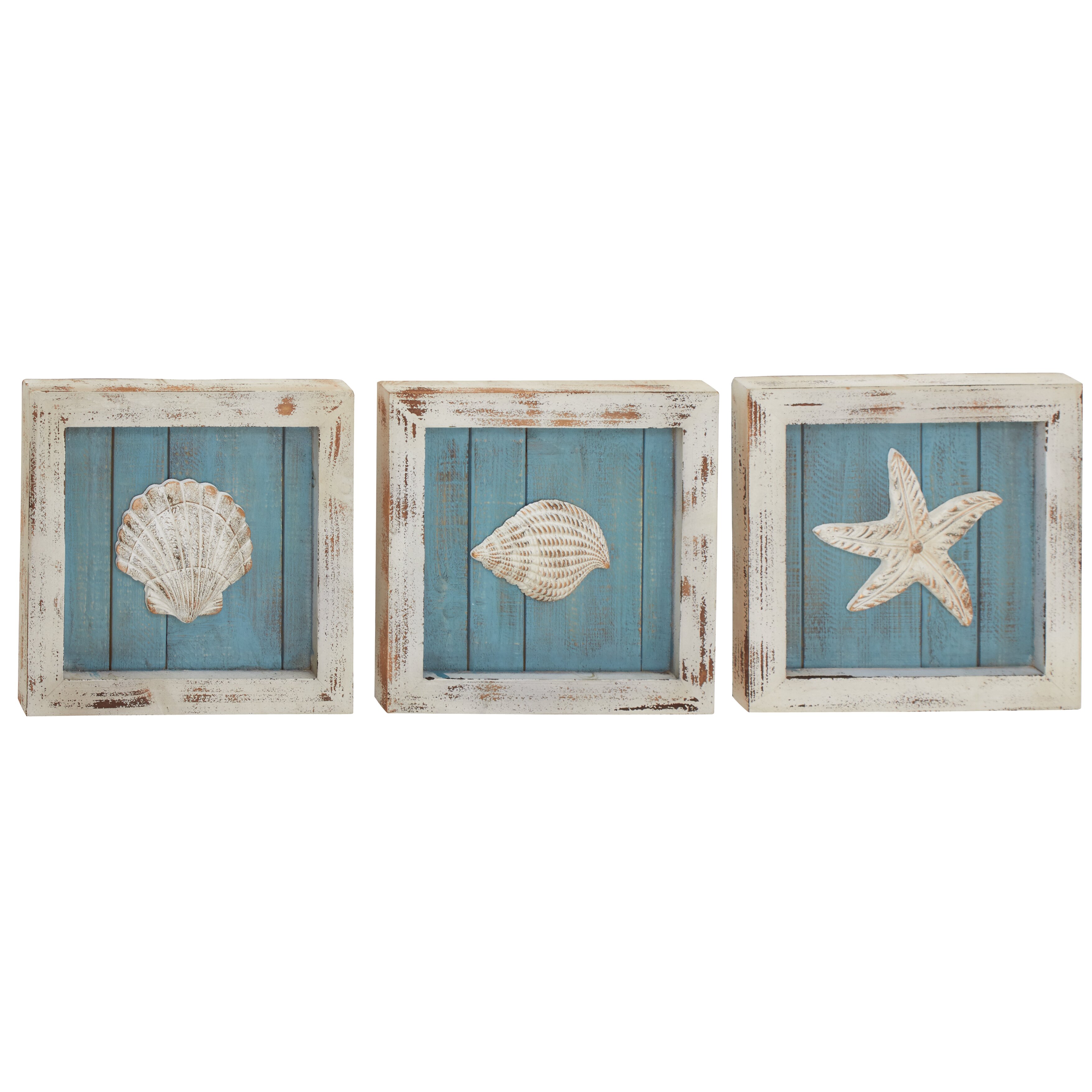 Trio of collectible blue tit wall plaques by beswick