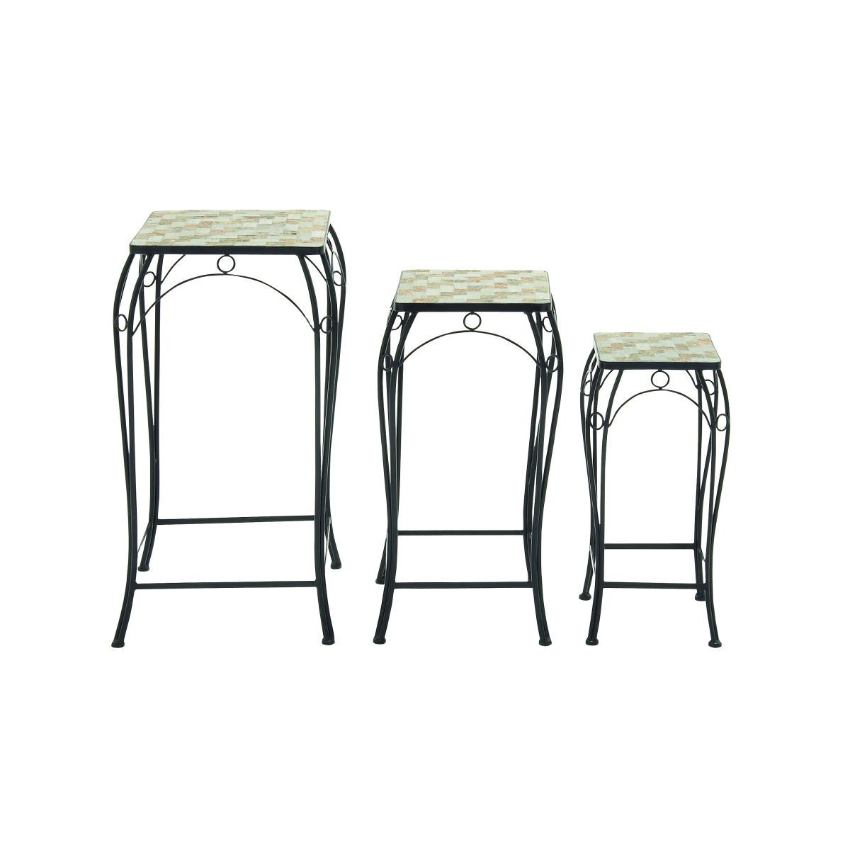 Cole & Grey 3 Piece Metal Stone Nesting Plant Stand Set Wayfair