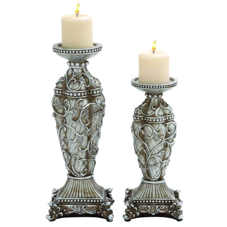 Cole & Grey 2 Piece Polystone Candlestick Set & Reviews Wayfair