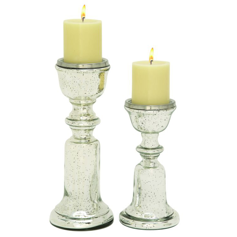 Cole & Grey 2 Piece Glass Candlestick Set & Reviews Wayfair