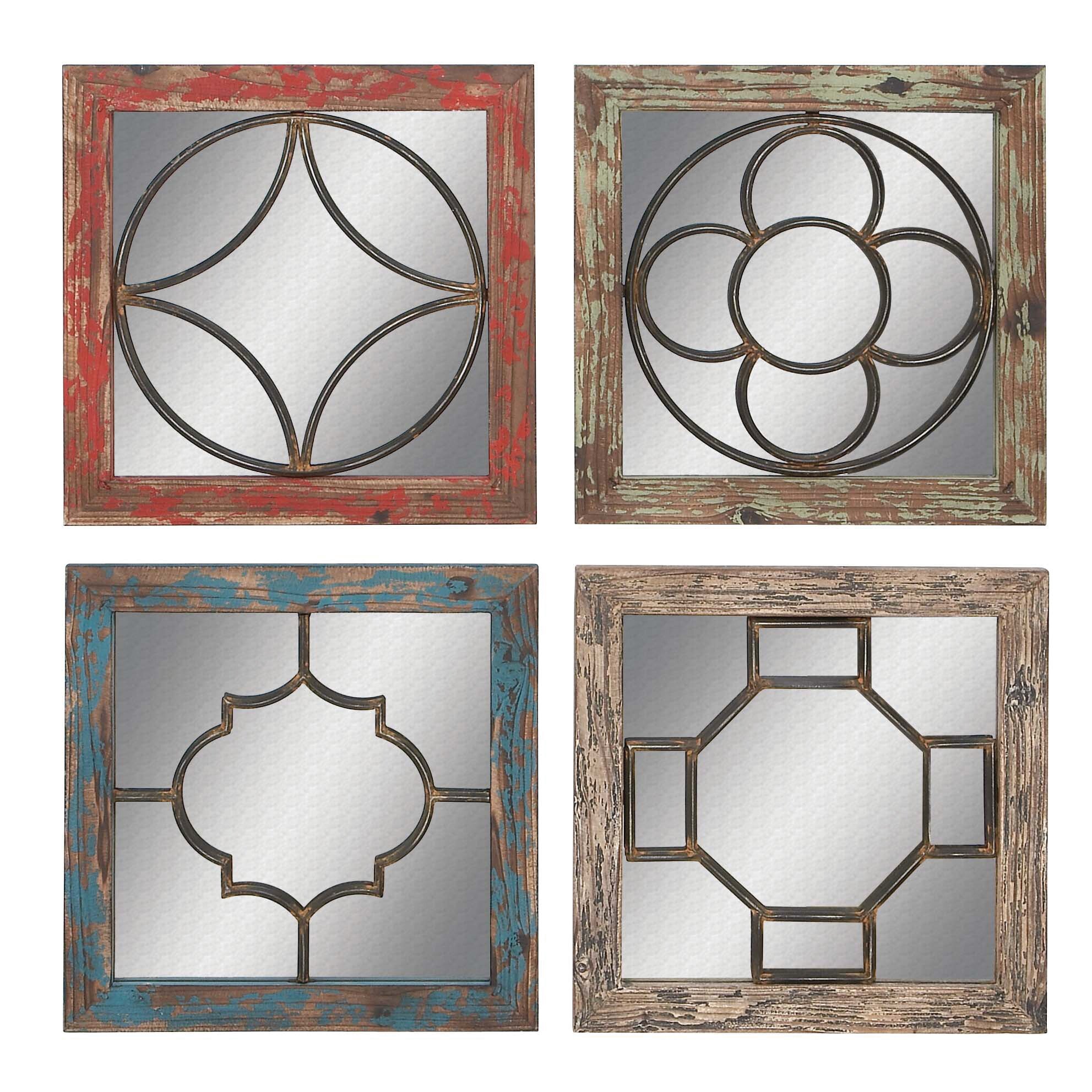 Cole & Grey 4 Piece Wood Metal Wall Décor Set & Reviews | Wayfair