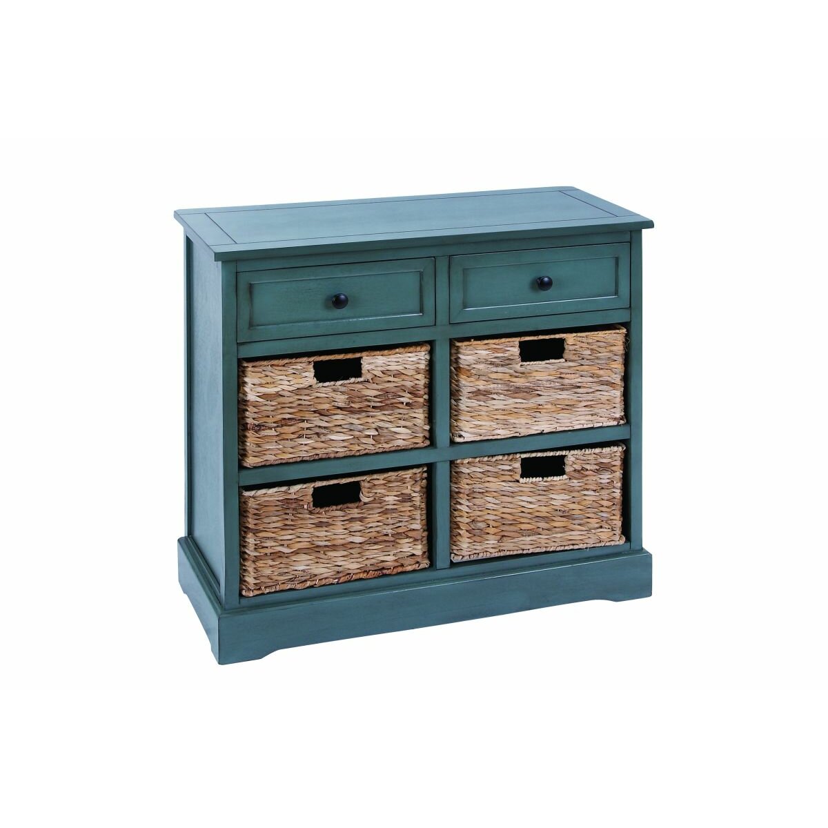 Cole & Grey 2 Drawer Wood Wicker Basket Dresser | Wayfair