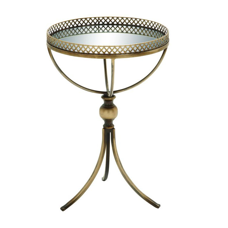 Cole & Grey Metal and Mirror Tray End Table Wayfair