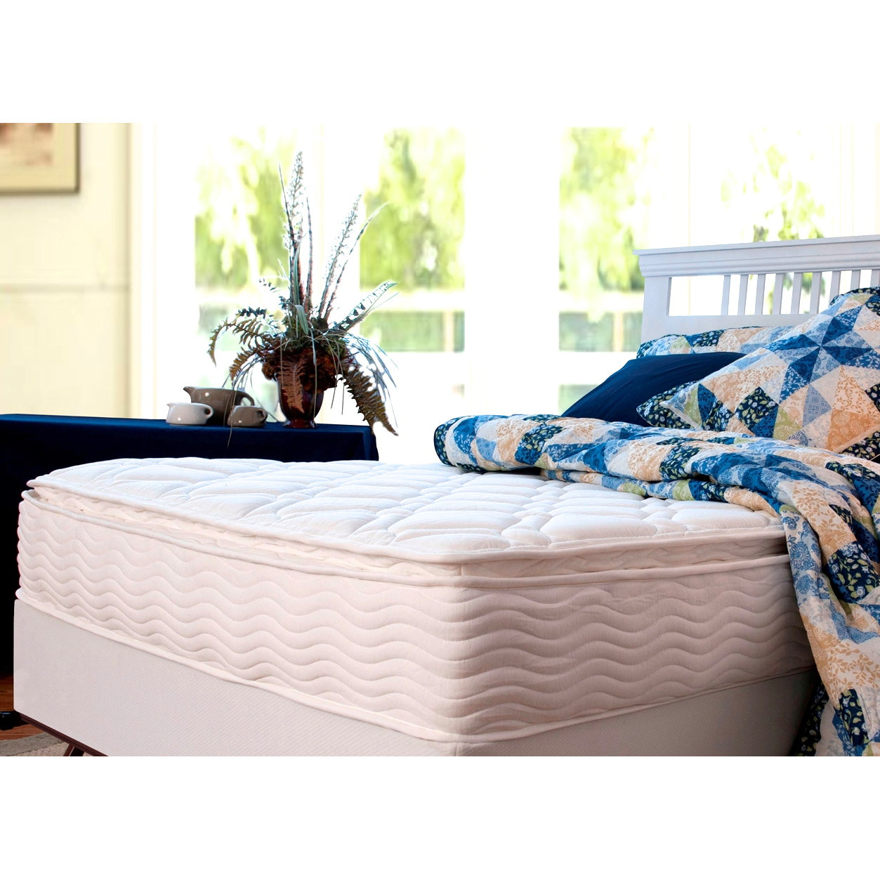 OrthoTherapy 12" Plush Mattress Euro Box Top Spring & Steel Foundation