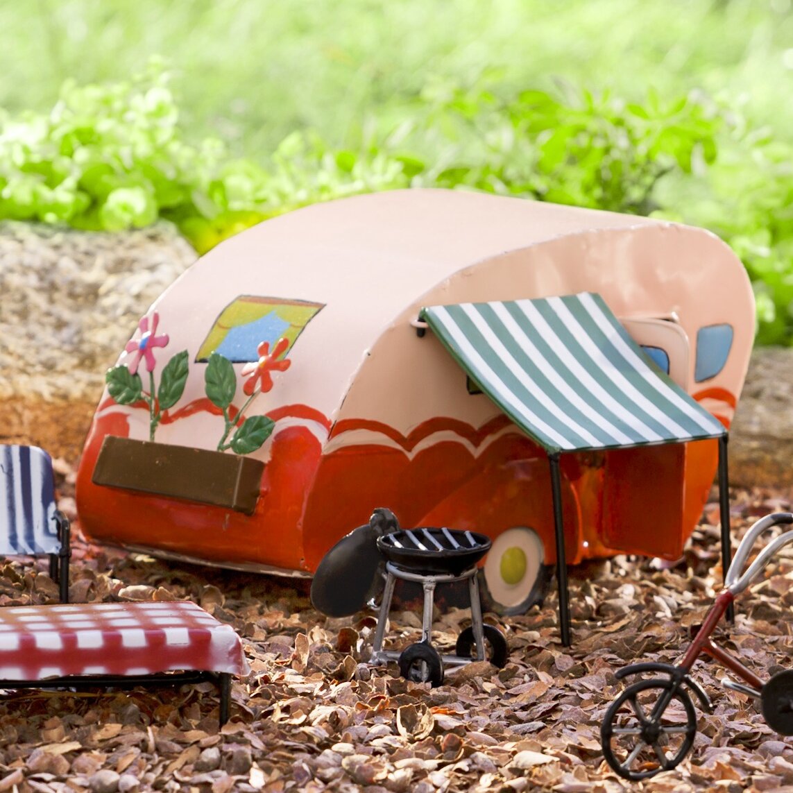 Plow & Hearth Fairy Garden Camper Statue & Reviews | Wayfair