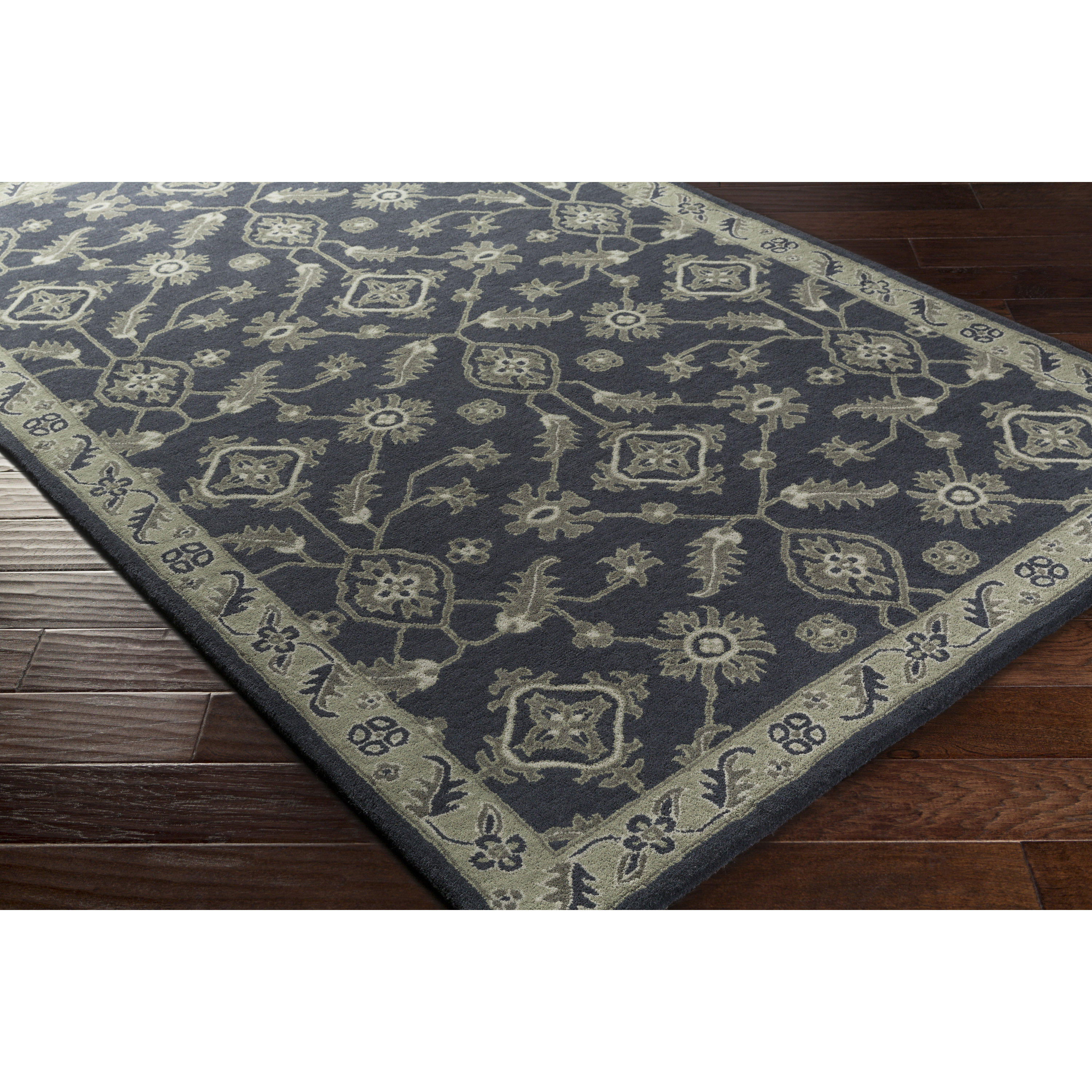 Alcott Hill Langport HandTufted Slate/Moss Area Rug Wayfair