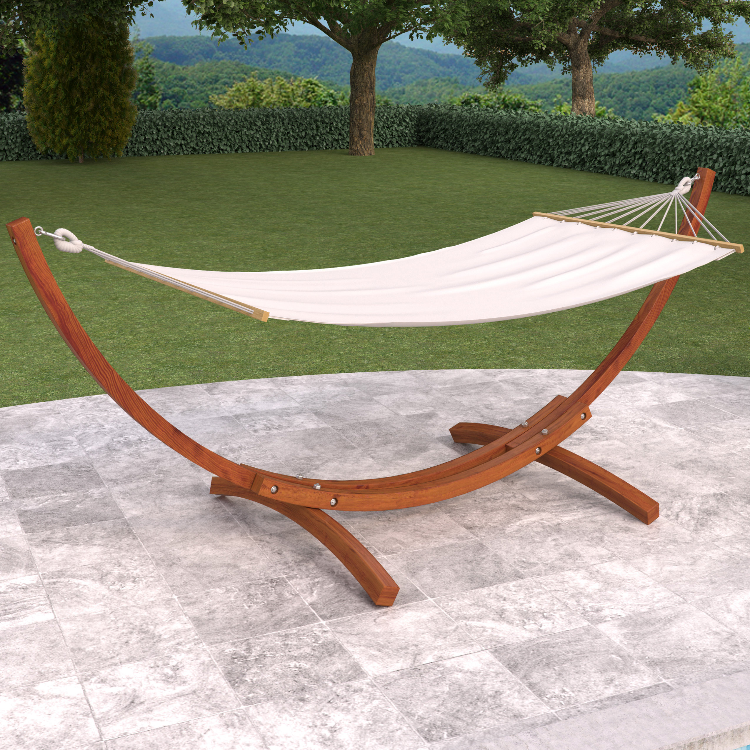 dCOR design Wood Canyon Patio Hammock with Stand & Reviews | Wayfair