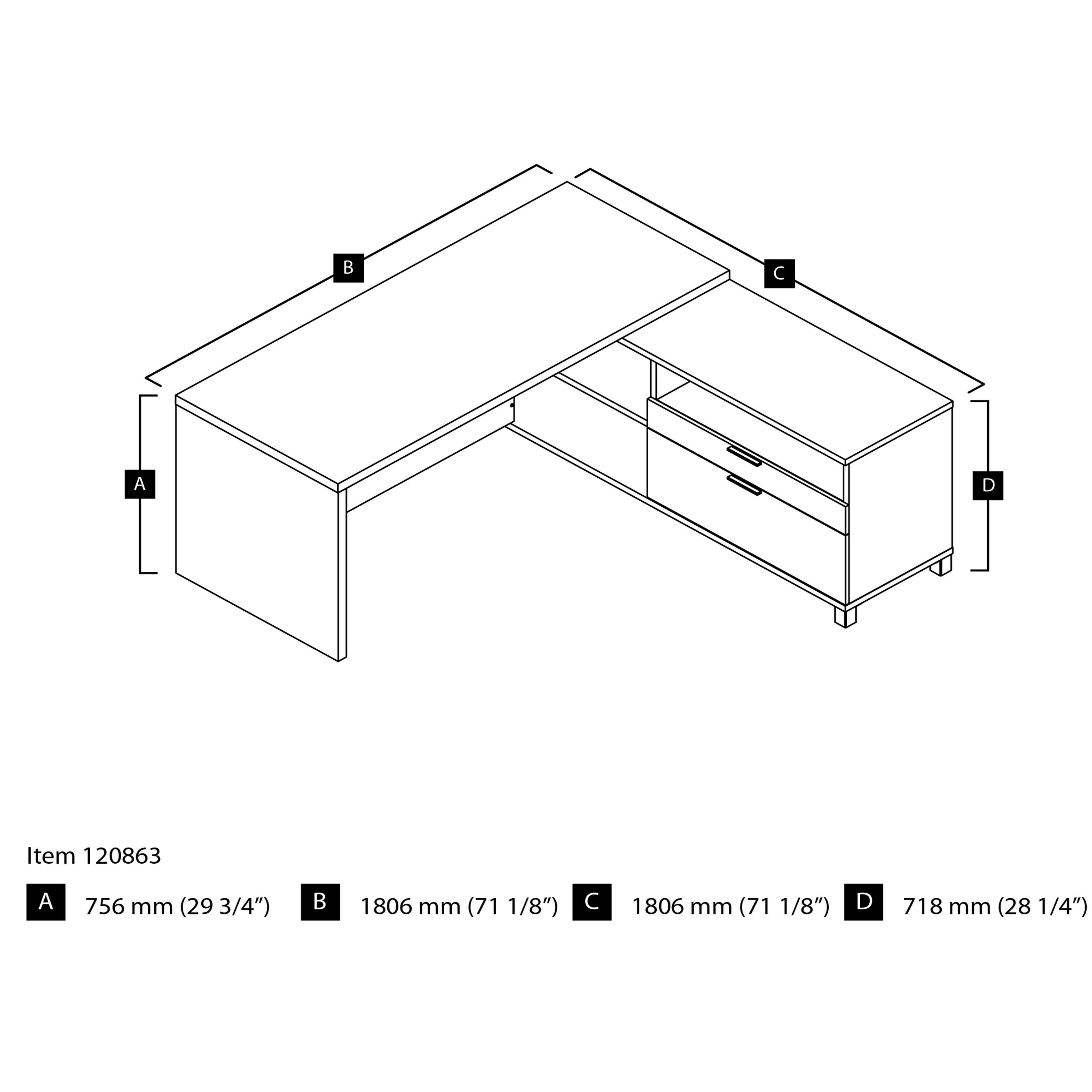 Mercury Row Ariana 2Piece LShape Desk Office Suite & Reviews Wayfair