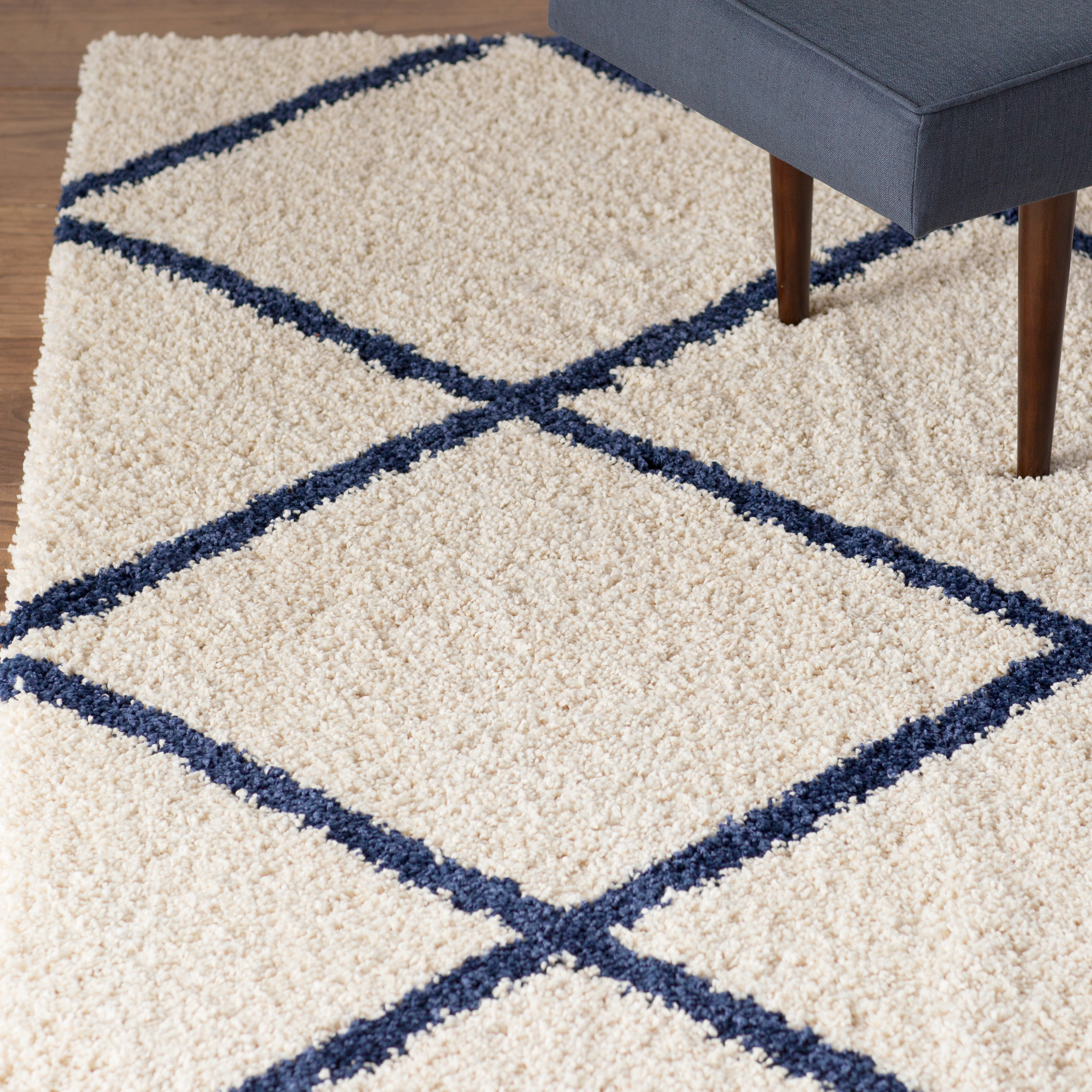 Mercury Row Neptune Ivory / Blue Area Rug & Reviews Wayfair