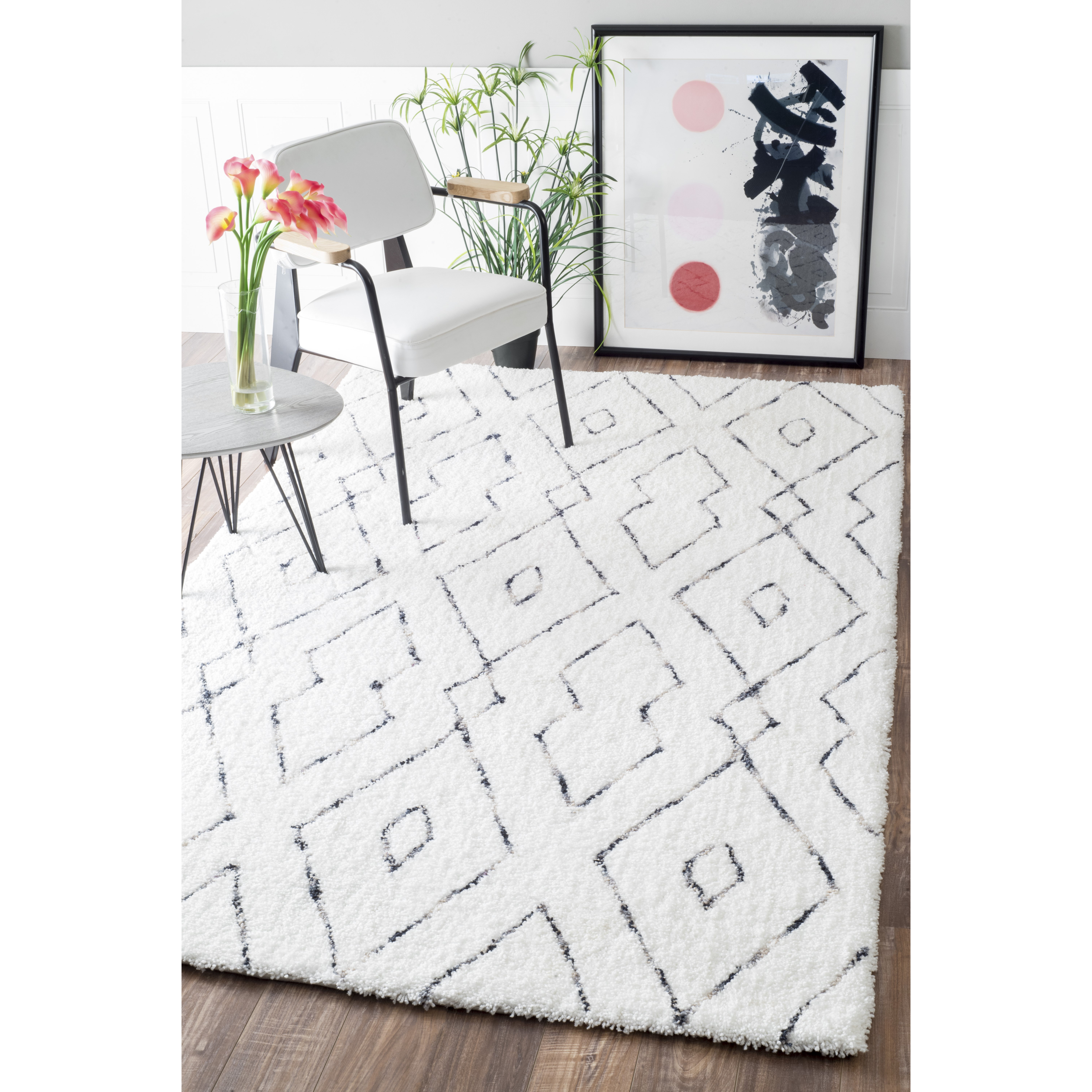 Mercury Row Peraza HandTufted White Area Rug & Reviews Wayfair