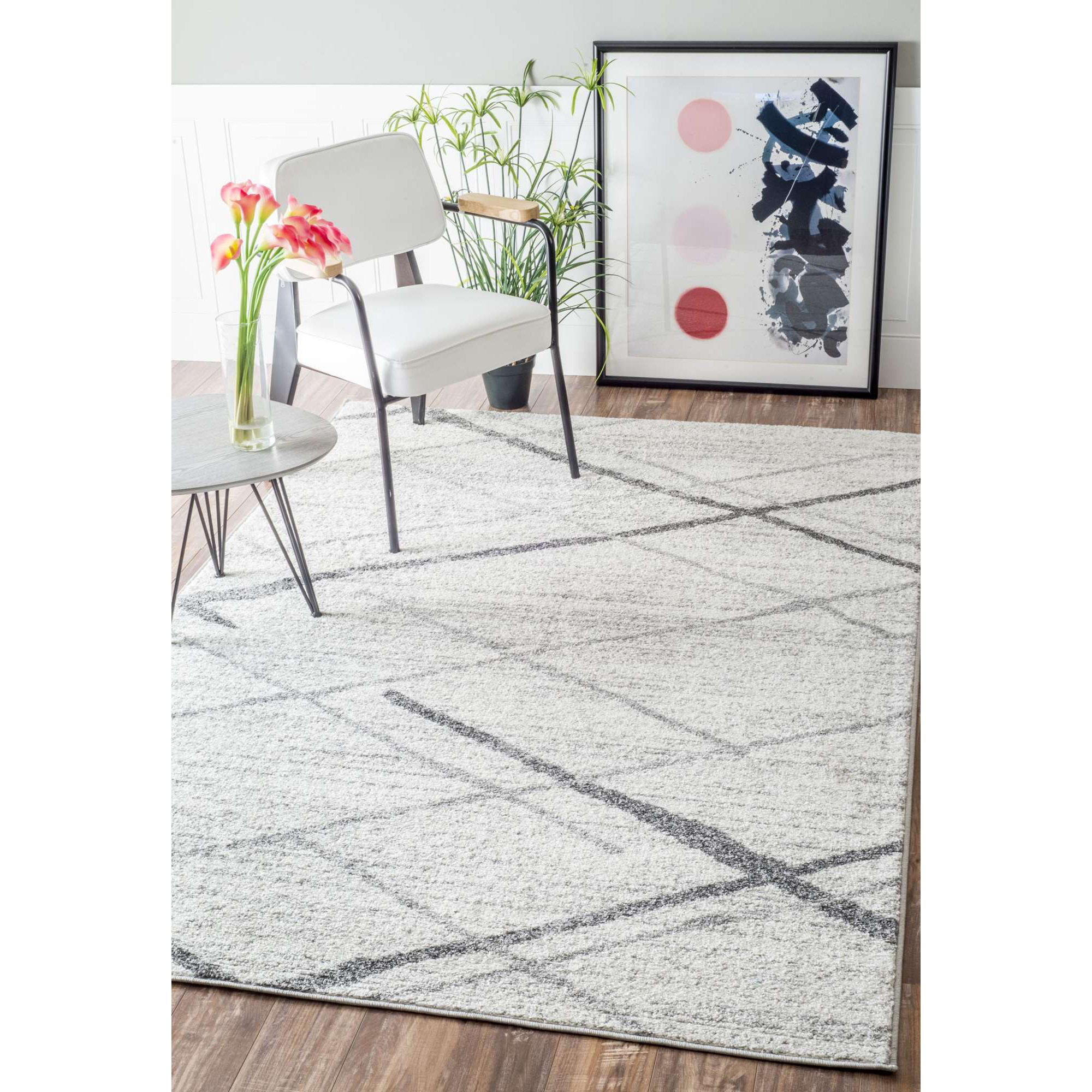 Mercury Row Azha Broken Lattice Light Gray Area Rug & Reviews Wayfair