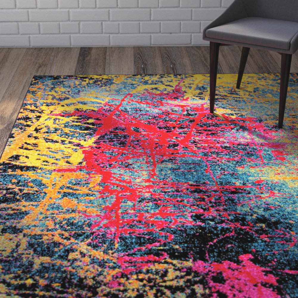 Mercury Row Brannigan Red/Yellow Area Rug & Reviews Wayfair