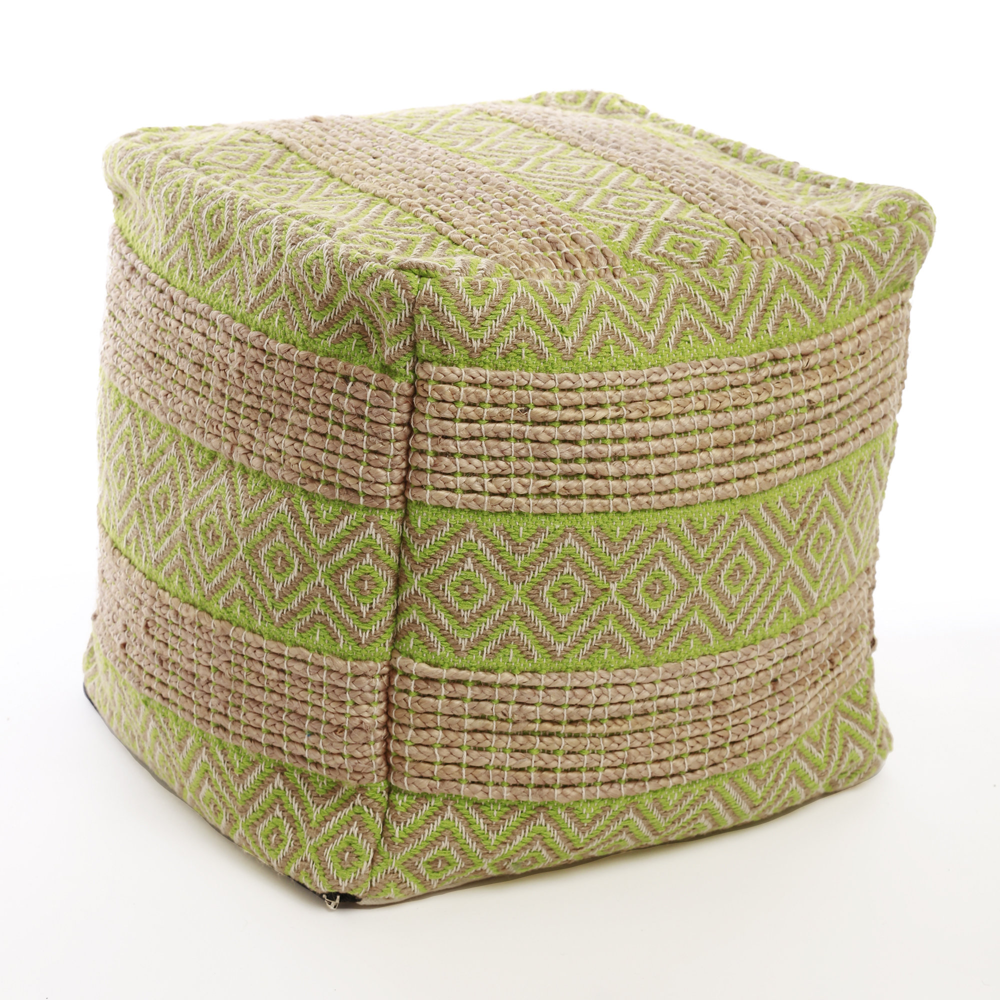 Best Home Fashion, Inc. Decorative Diamond and Stripe Pattern Pouf