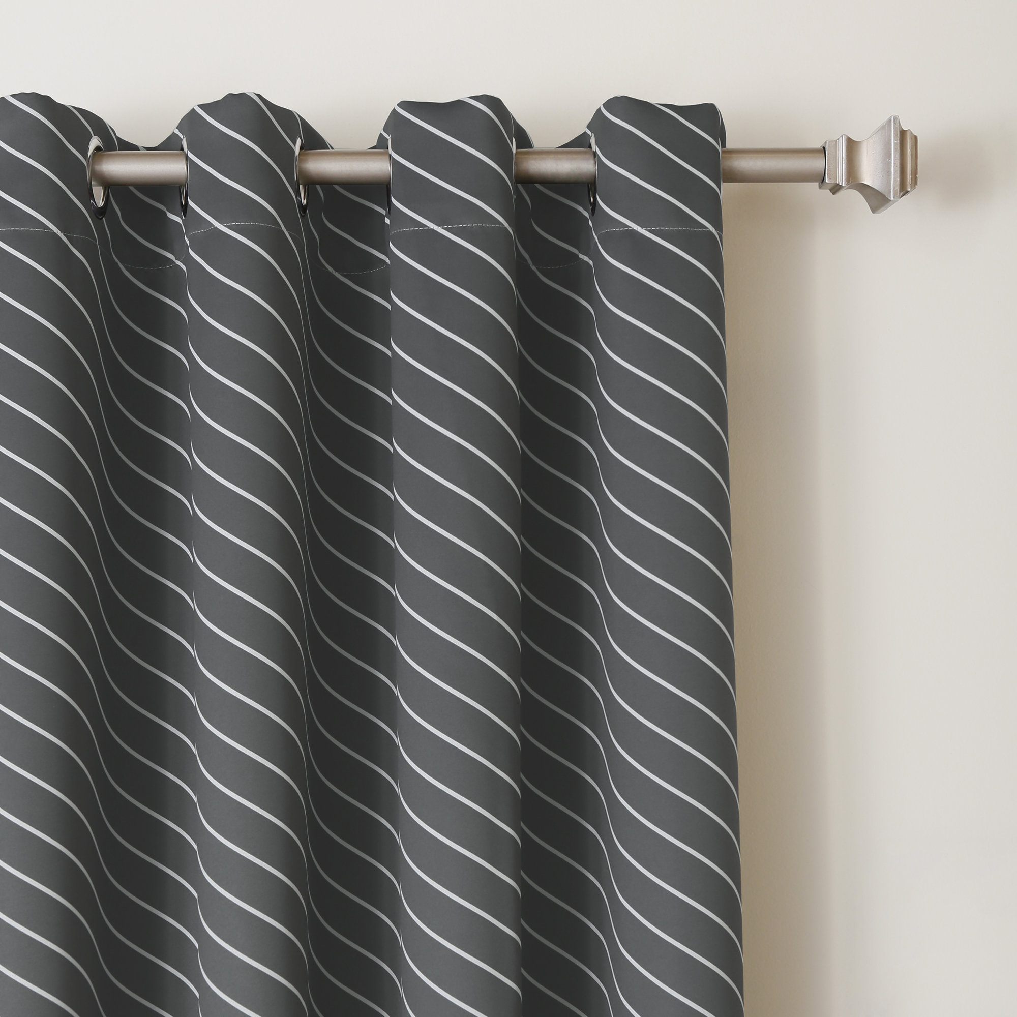 Best Home Fashion, Inc. Diagonal Stripe Room Darkening Curtain Panels