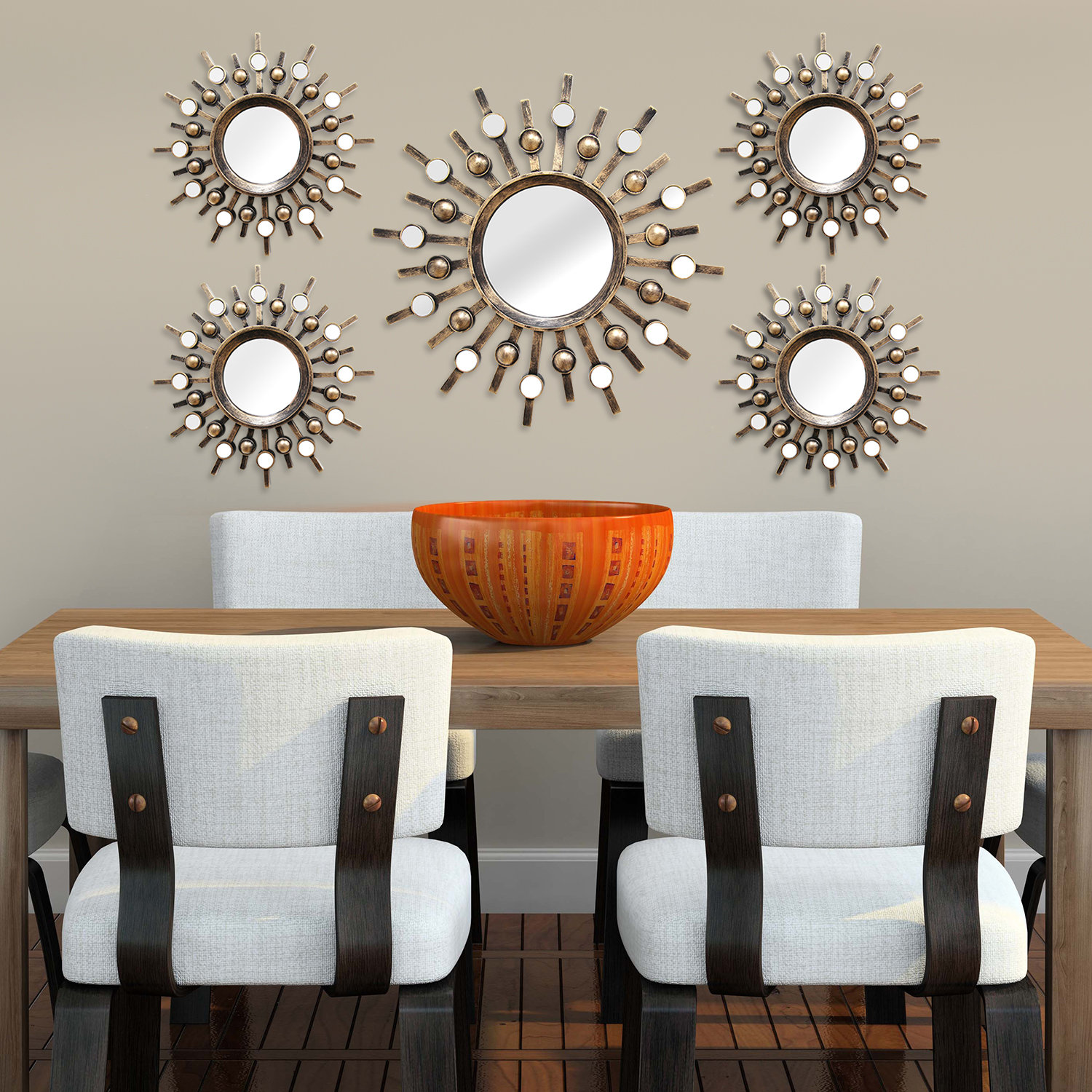 Stratton Home Decor  Burst 5 Piece Mirror Set  Reviews 