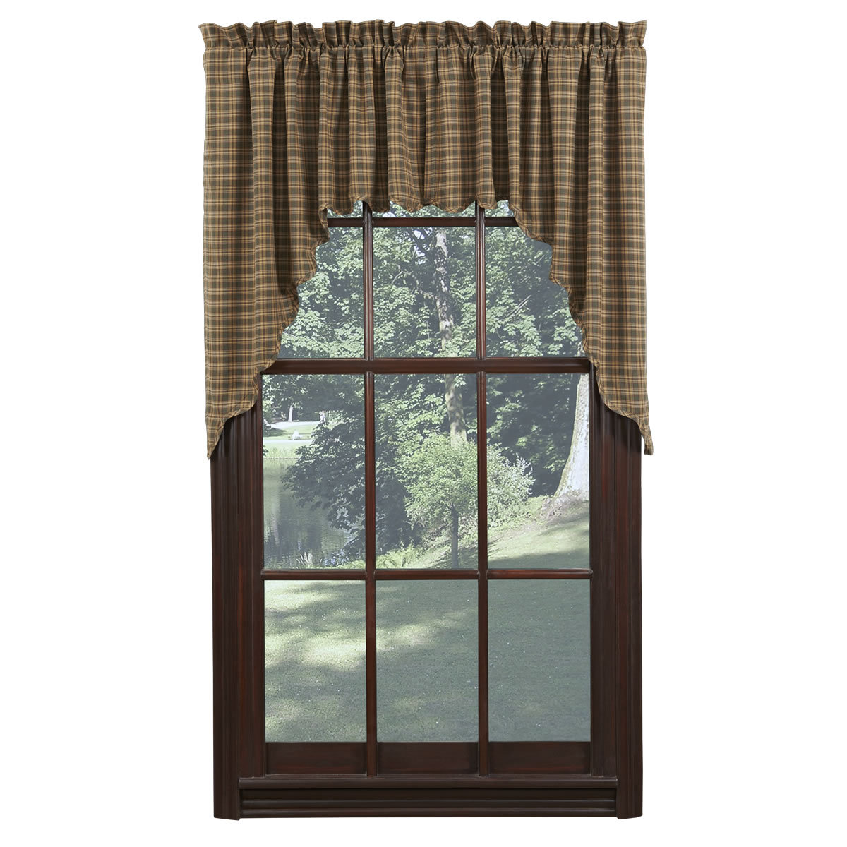 VHC Brands Barrington Scalloped Lined Swag Curtain Valance & Reviews