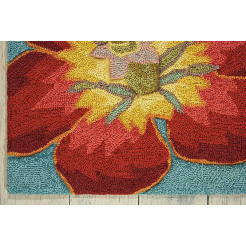 Red Barrel Studio Allard HandHooked Aqua Area Rug & Reviews Wayfair