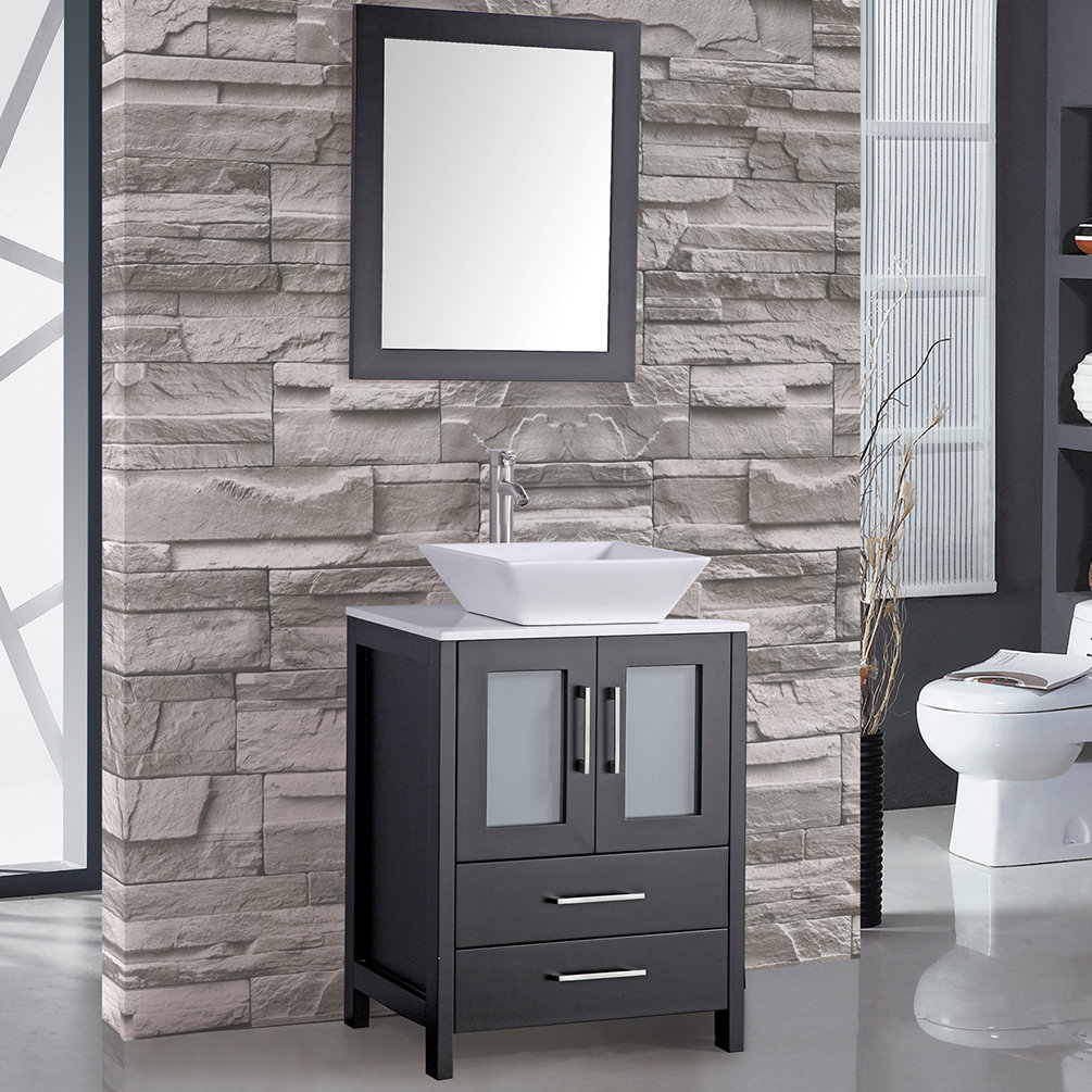 MTDVanities Jordan 24" Single Sink Bathroom Vanity Set ...